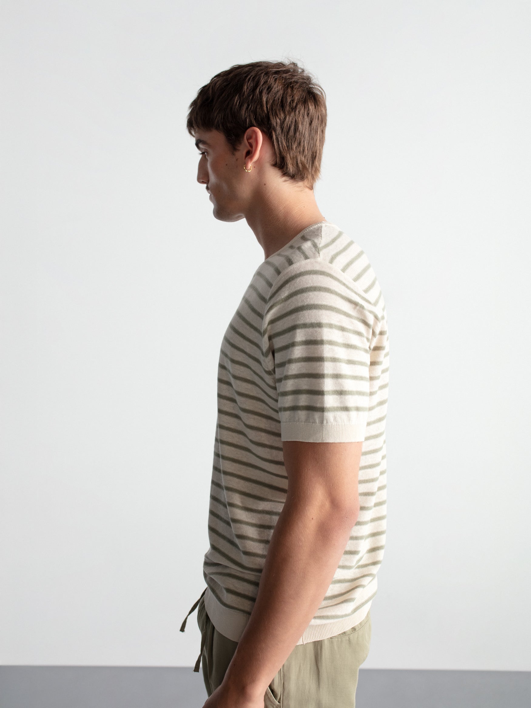 Striped knit t-shirt