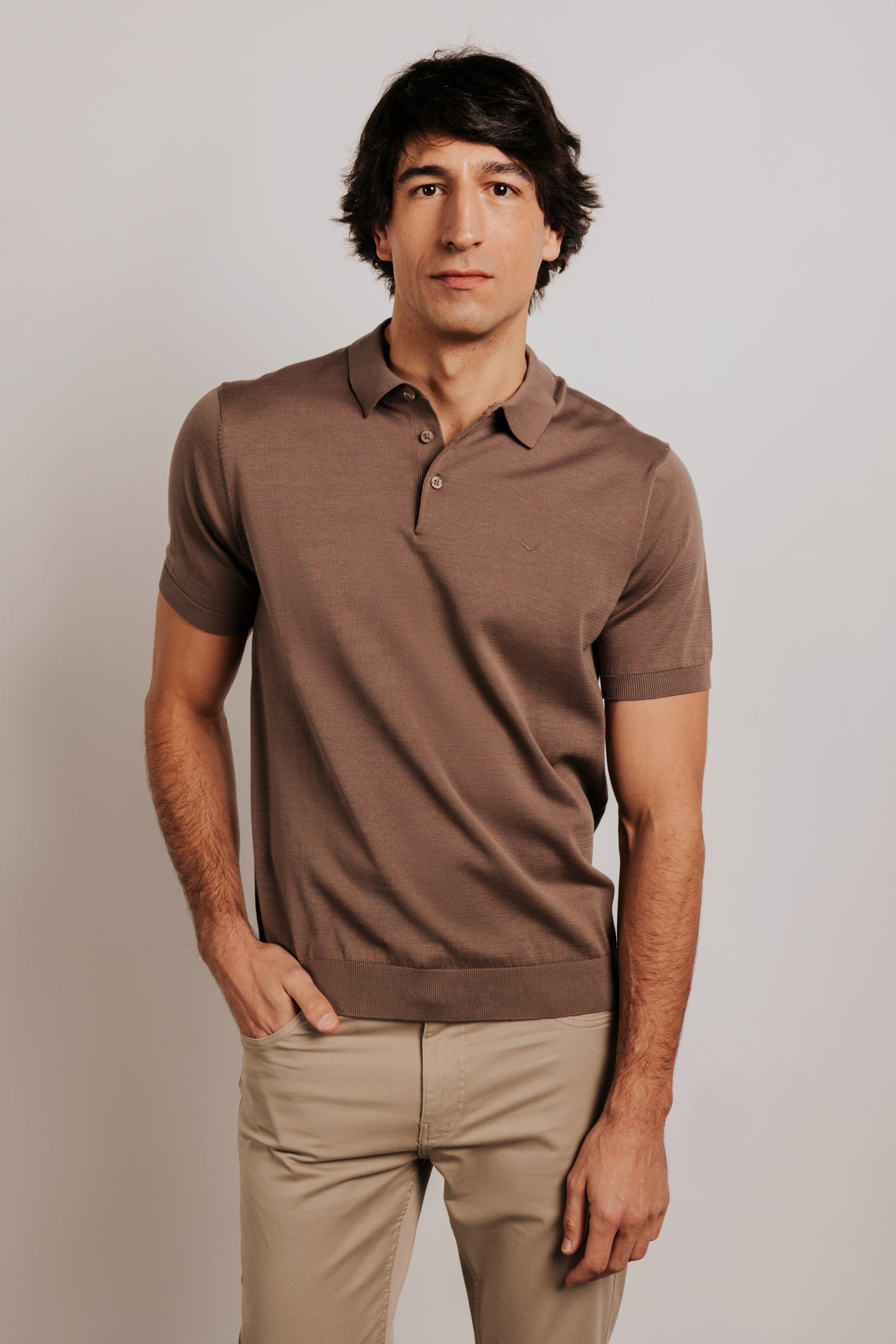 Polo punto fino manga corta