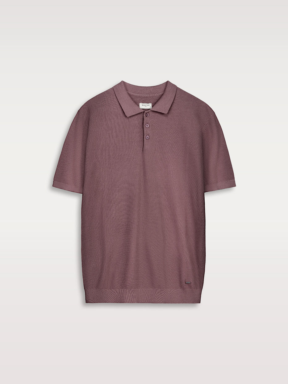 Polo shirt, short sleeve, structured knit