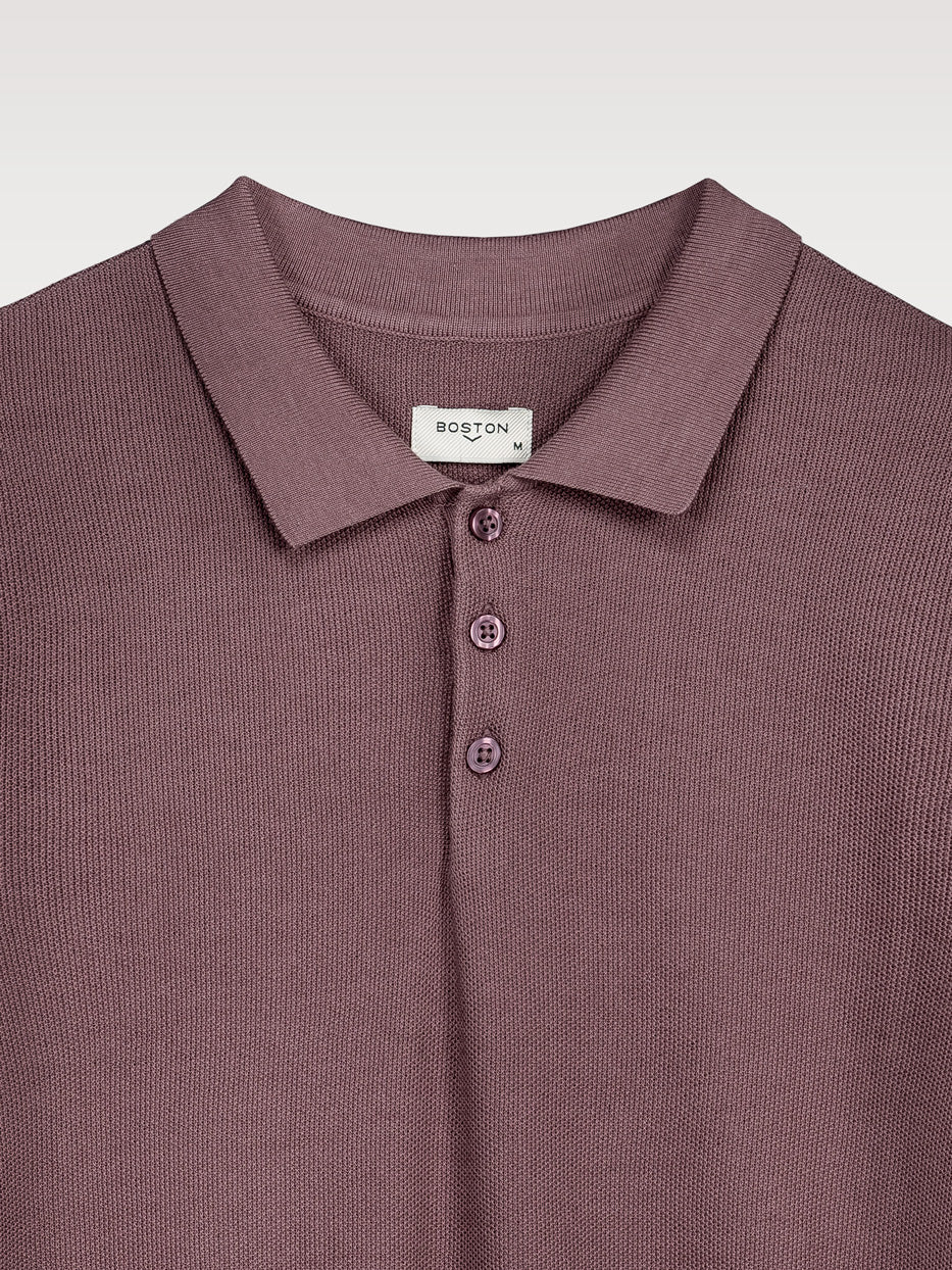 Polo shirt, short sleeve, structured knit