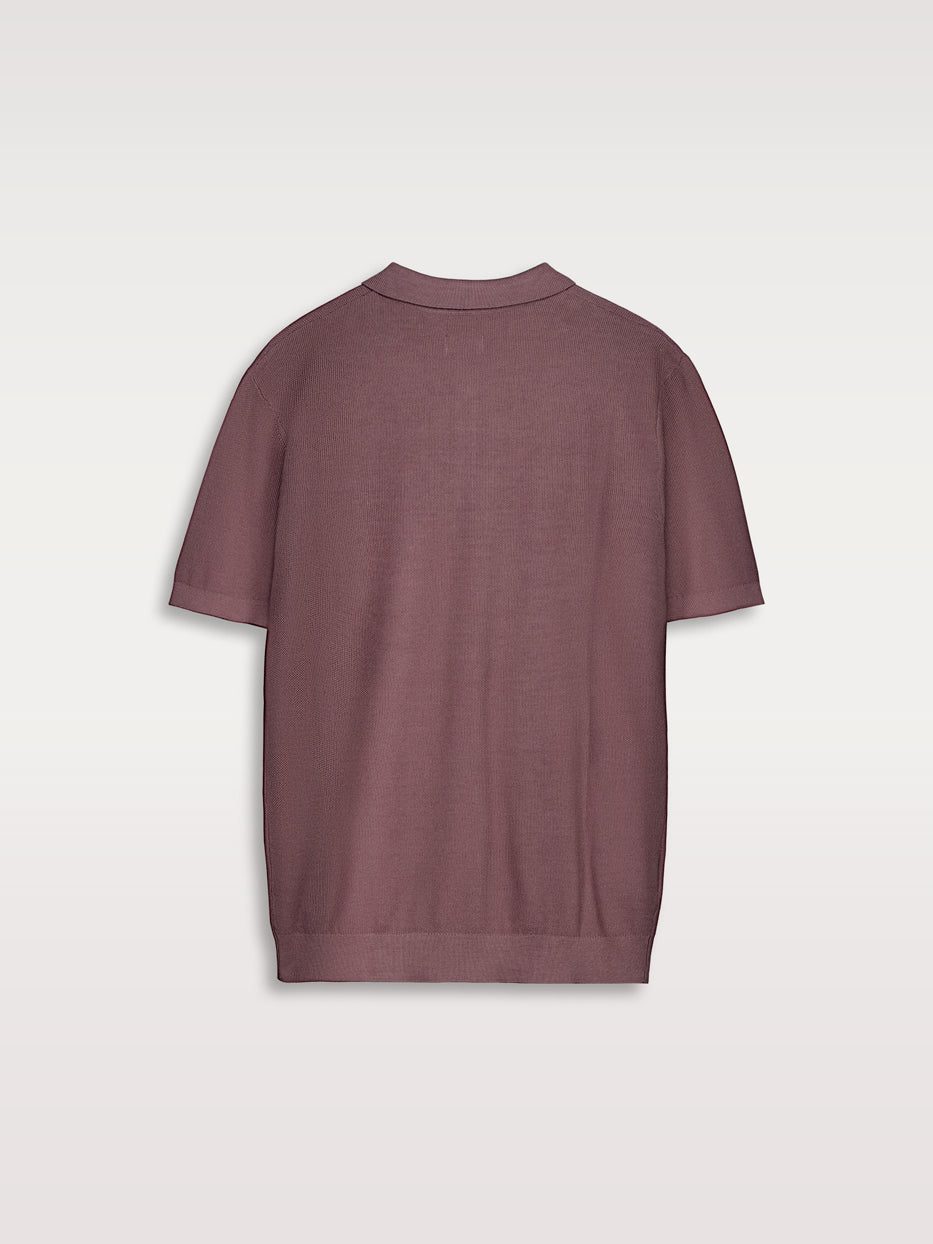 Polo shirt, short sleeve, structured knit