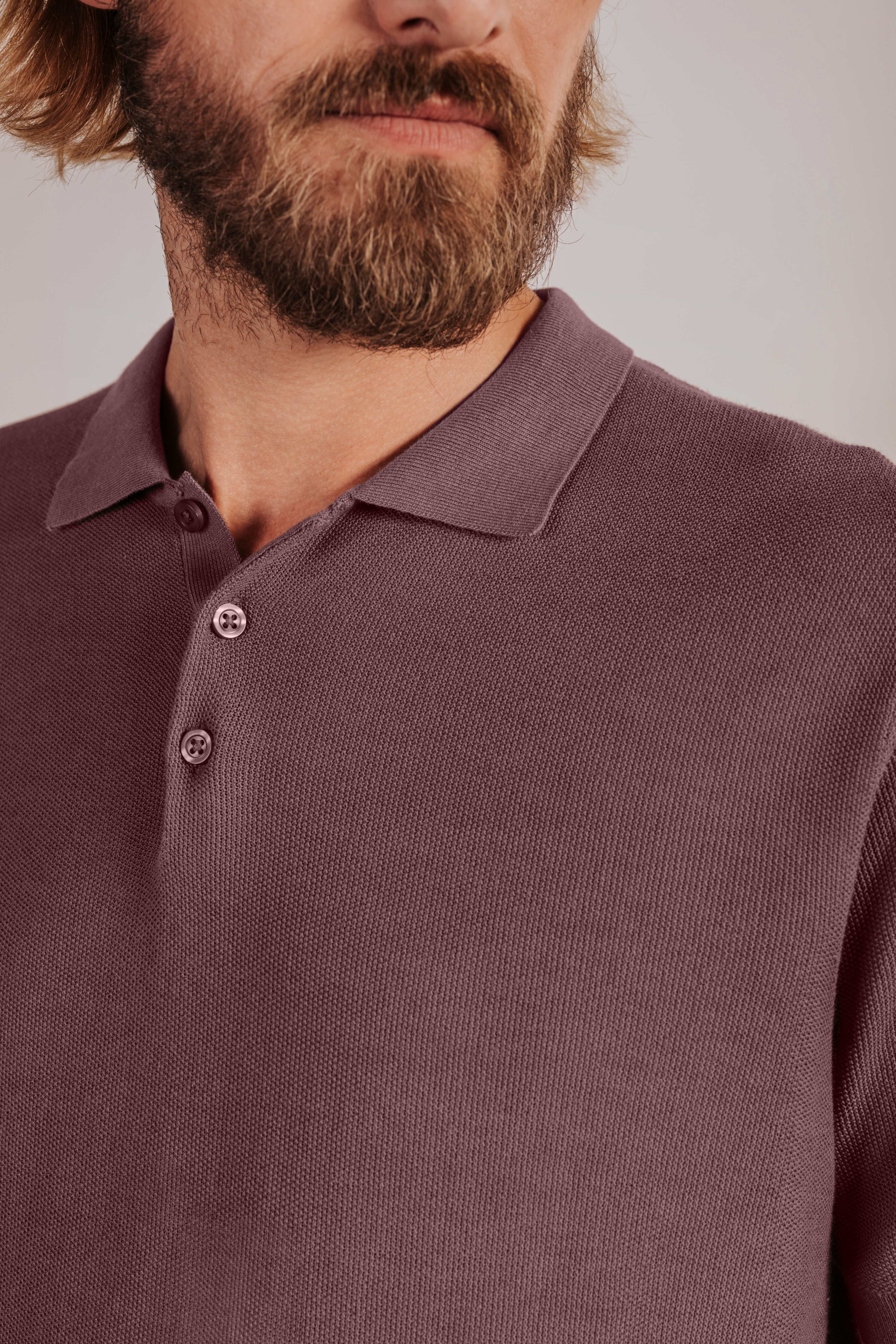 Polo shirt, short sleeve, structured knit