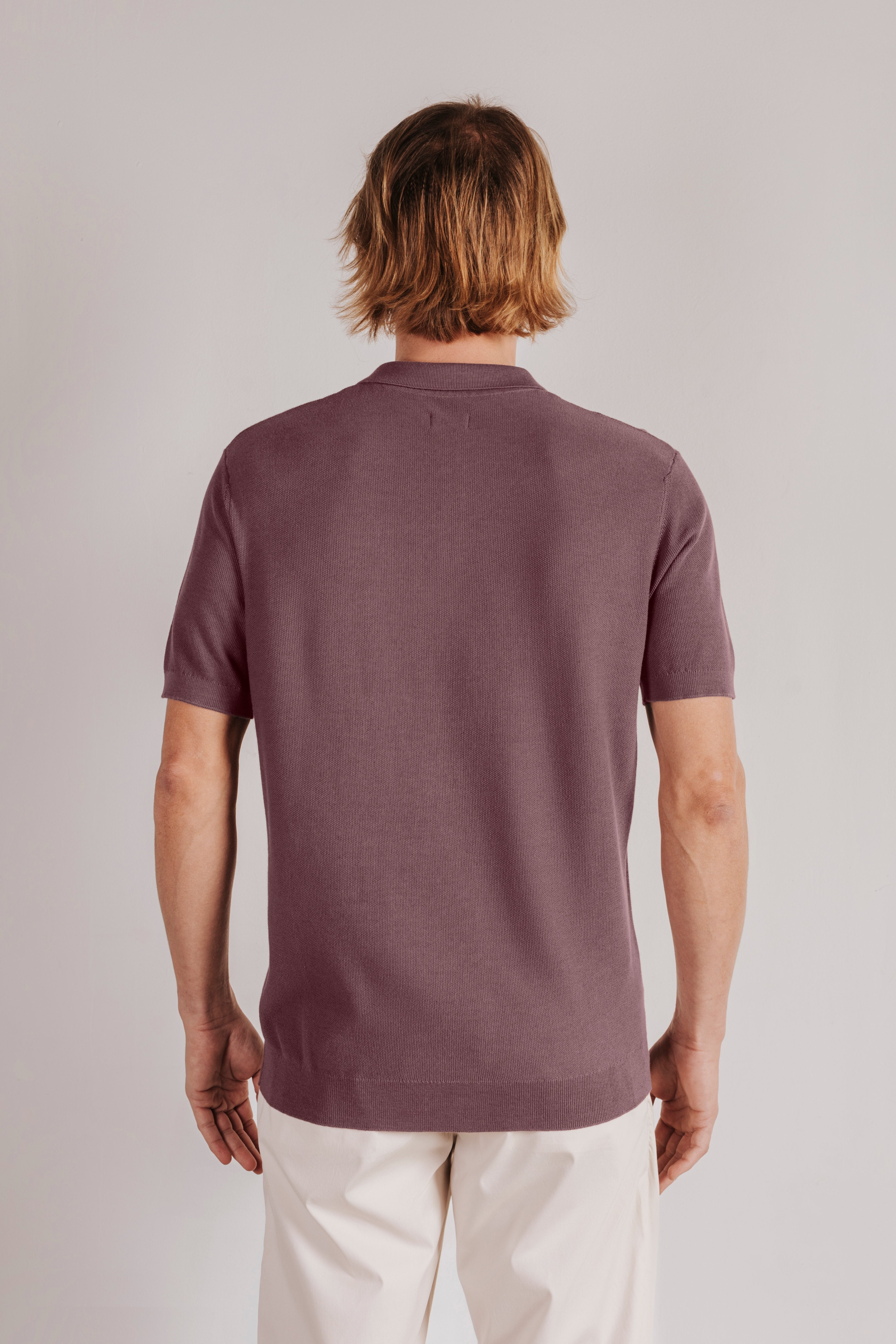 Polo shirt, short sleeve, structured knit