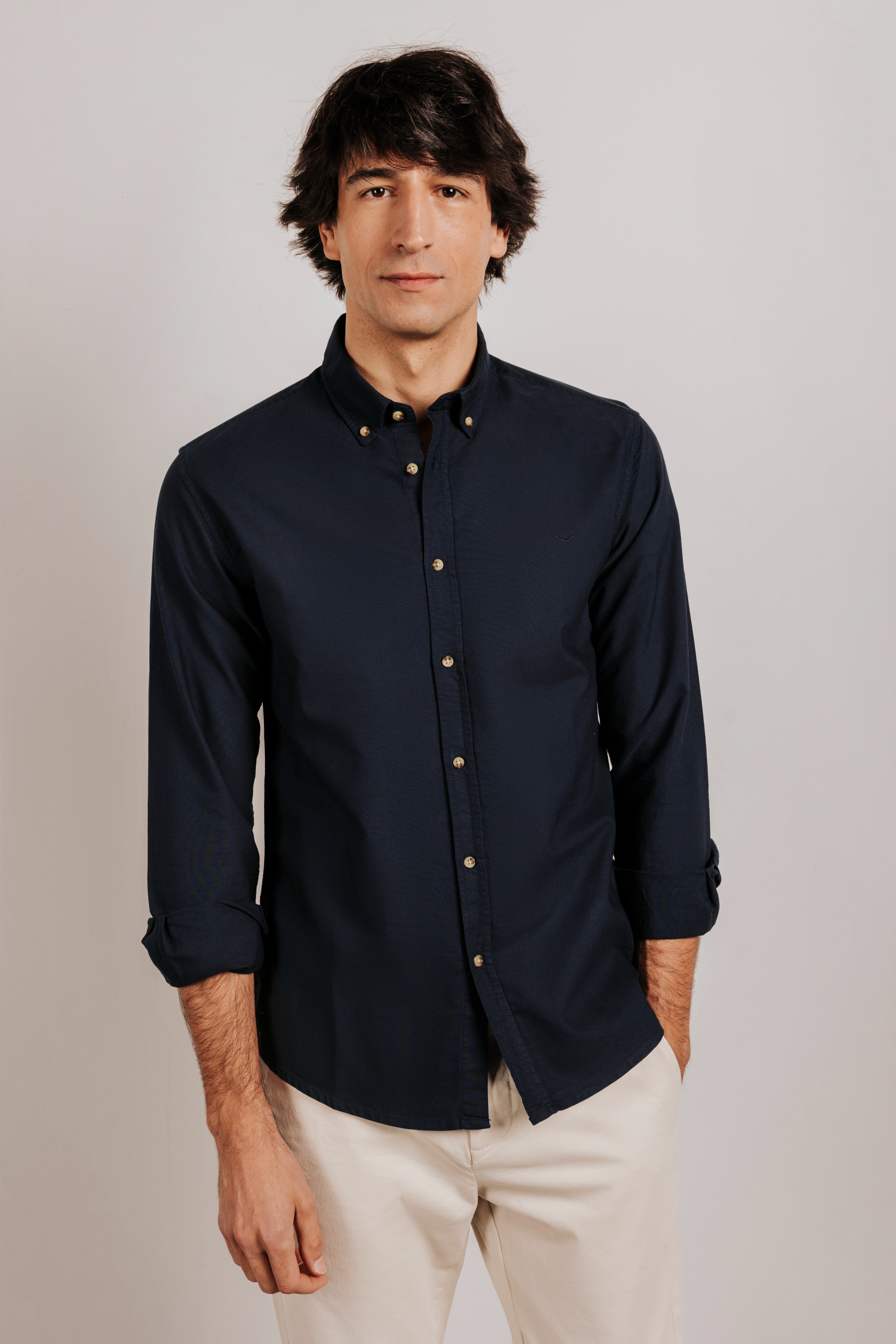 Camisa slim fit oxford algodón