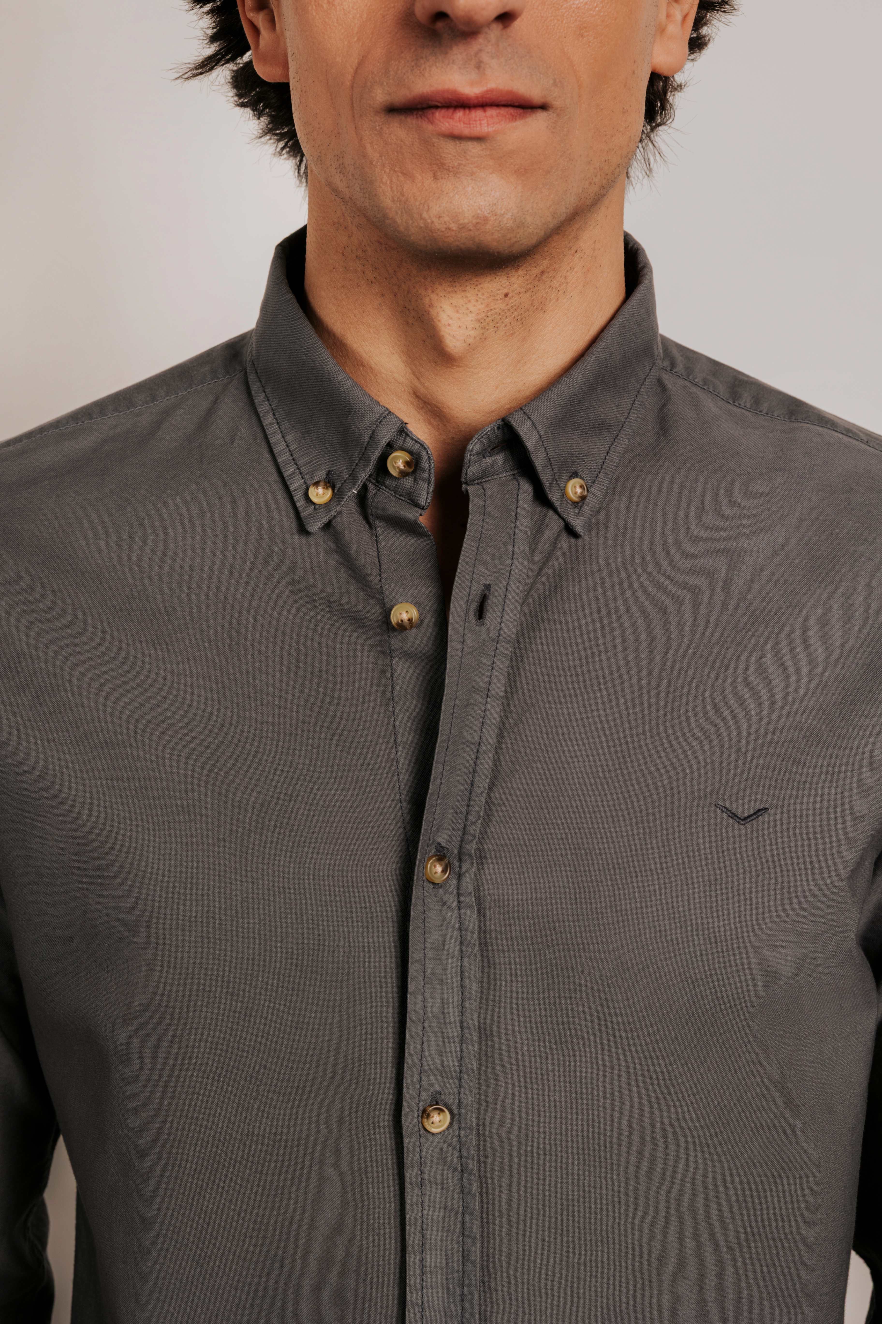 Camisa slim fit oxford algodón