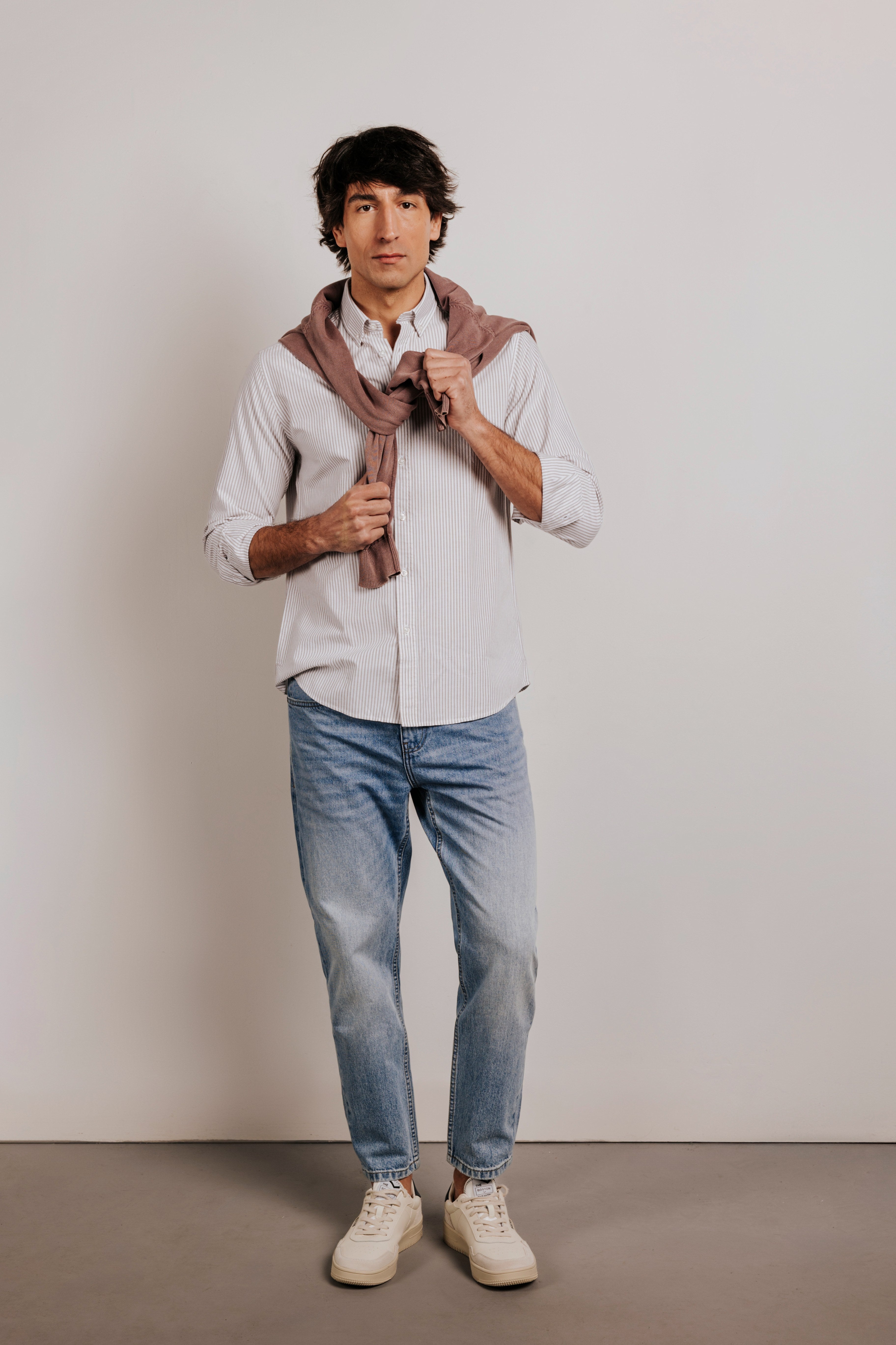 Camisa regular oxford rayas