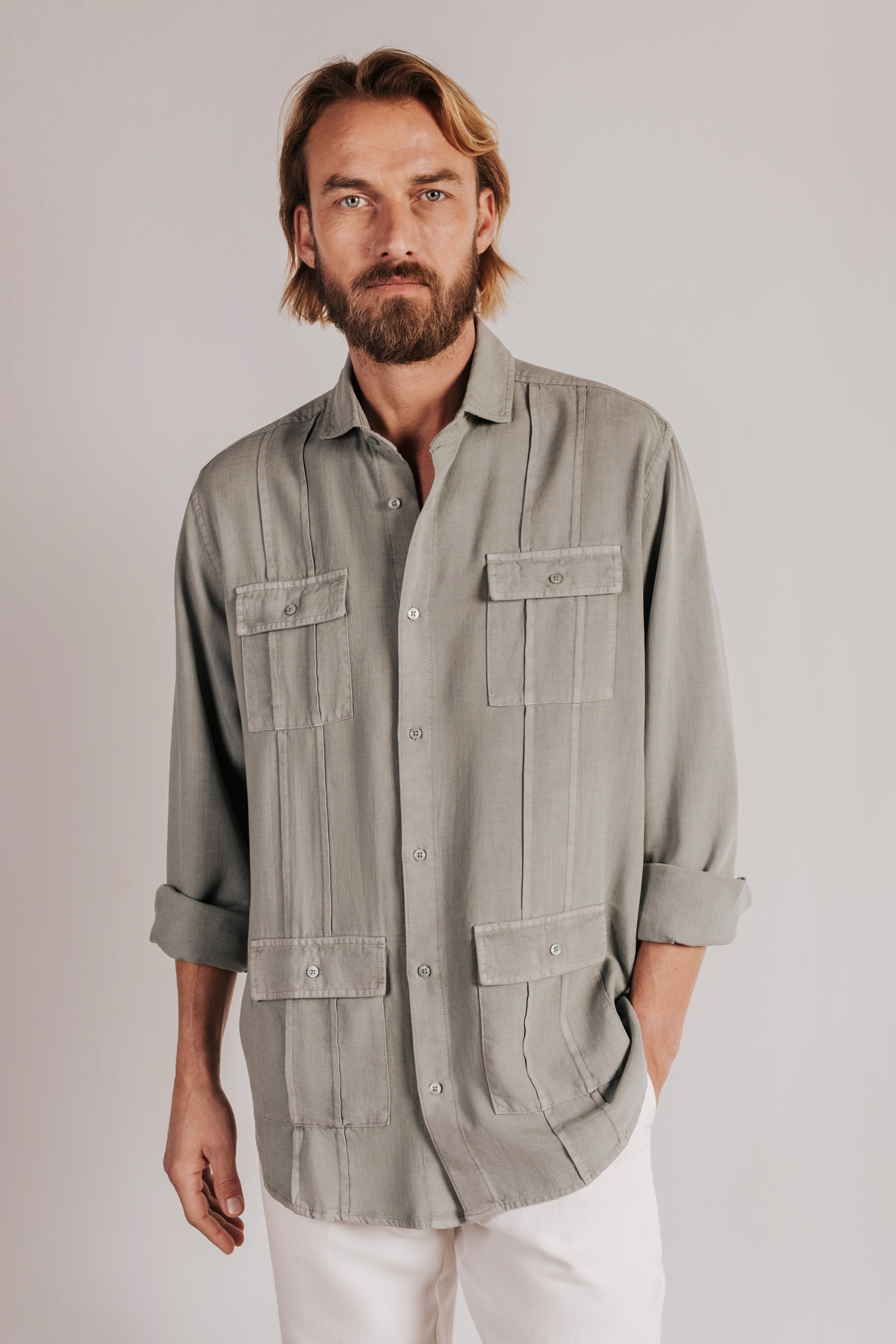 Camisa regular fit guayabera