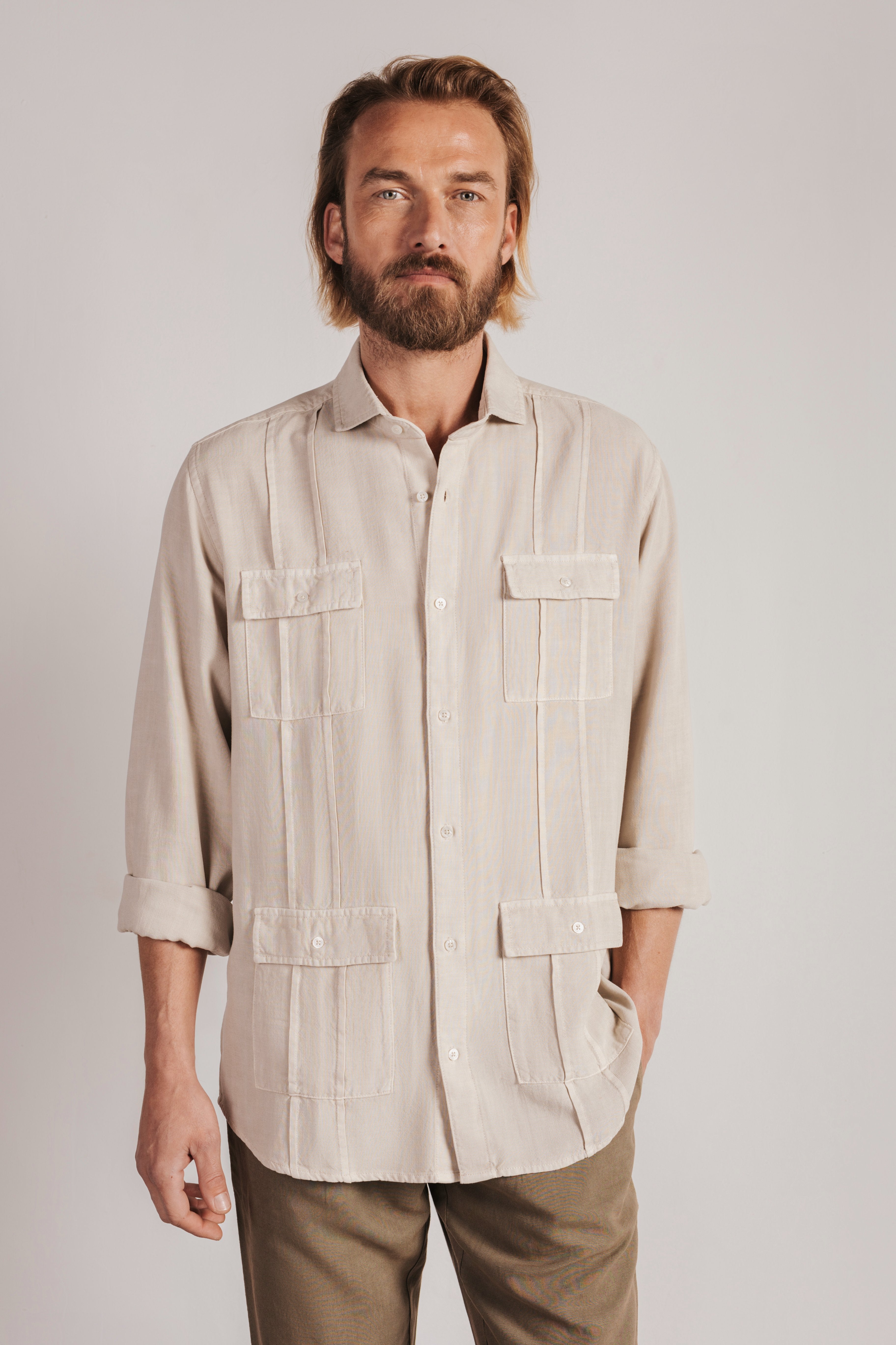 Camisa regular fit guayabera