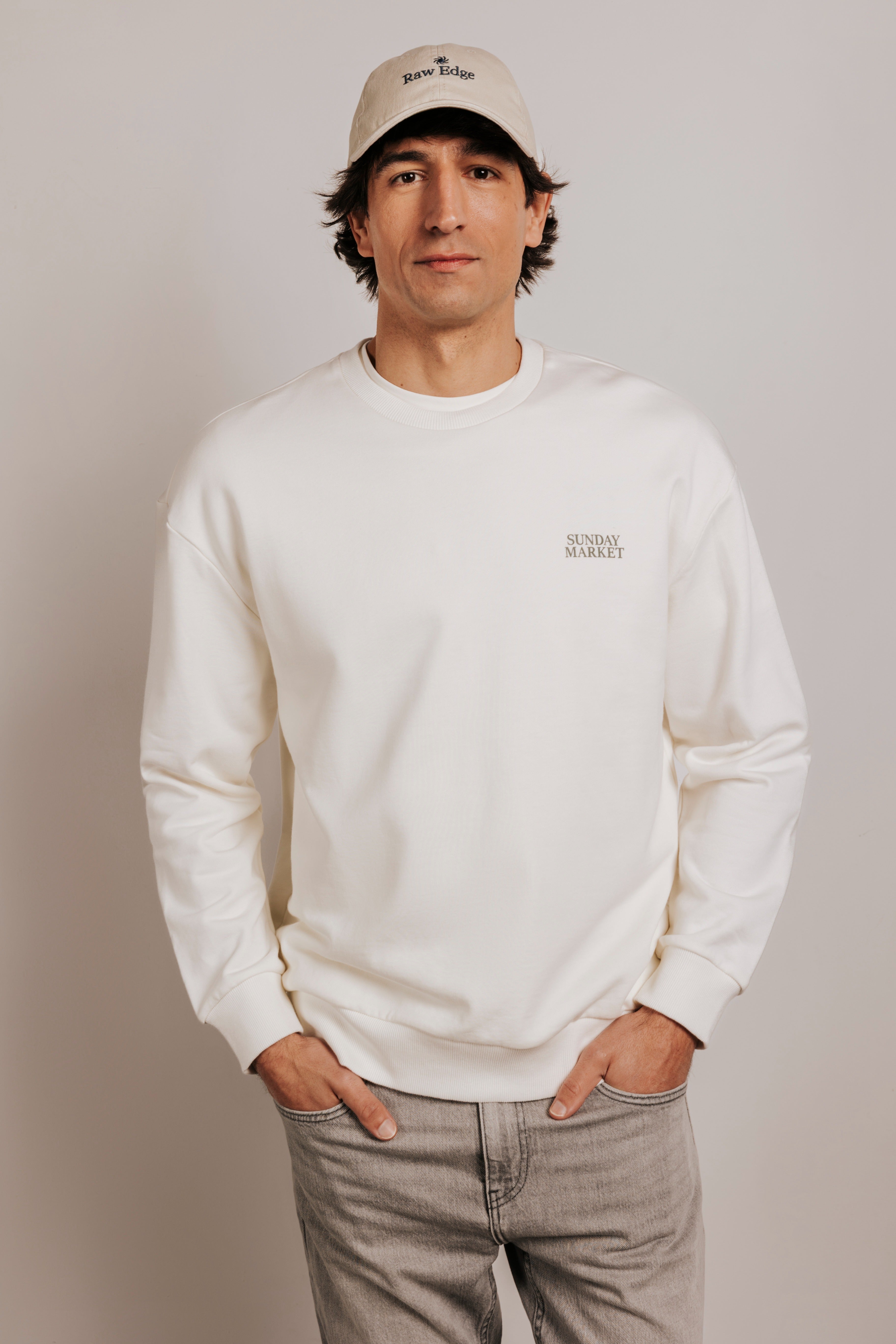 Sudadera oversize gráfica "Sunday market"