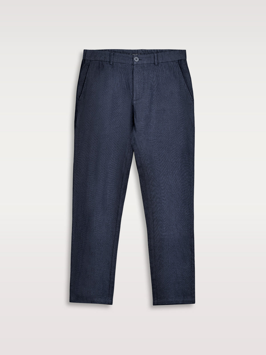 Pantalón straight chino lino smart