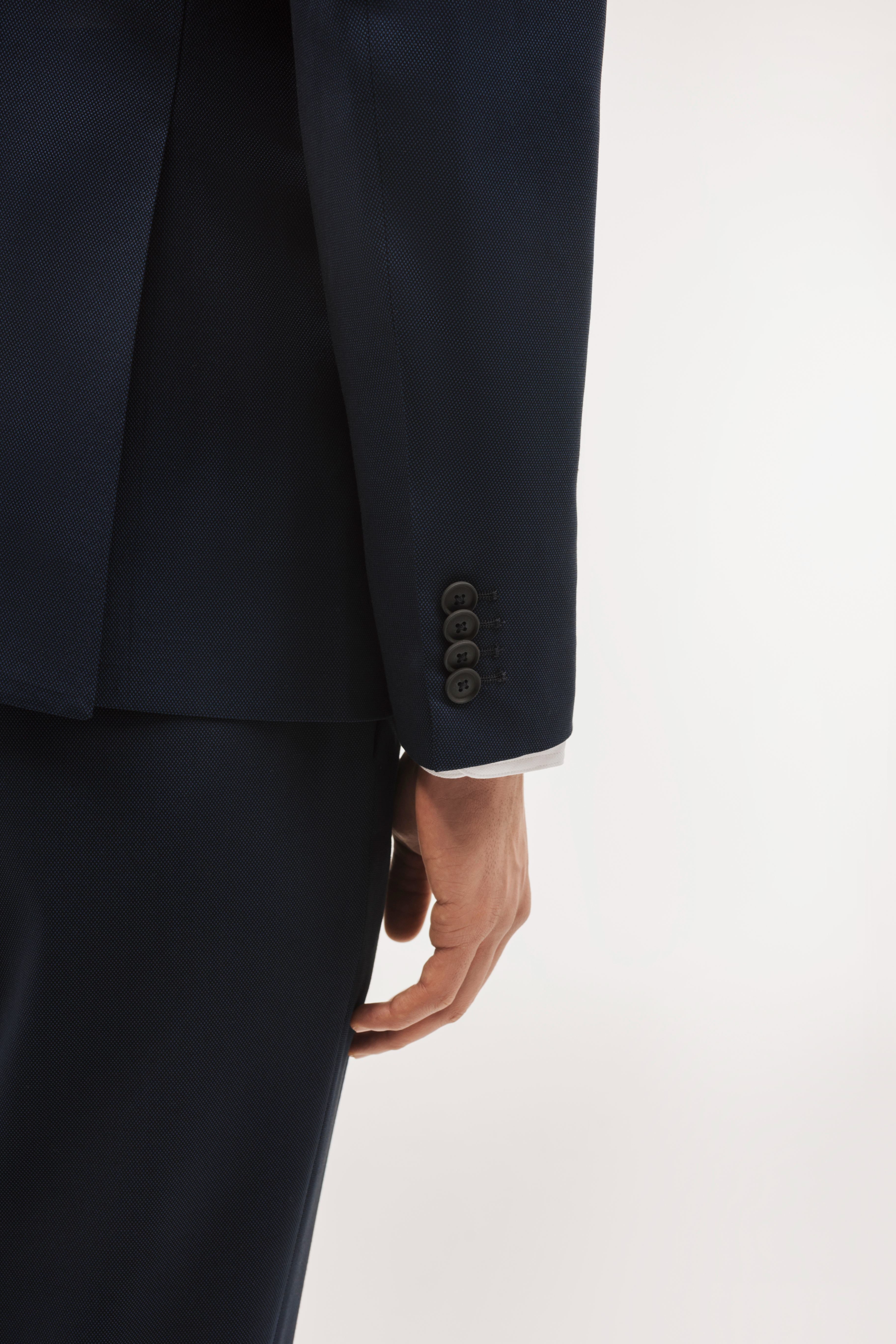 Americana traje cruzada slim fit falso liso