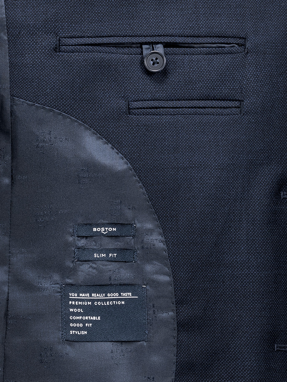 Americana traje lana slim fit falso liso