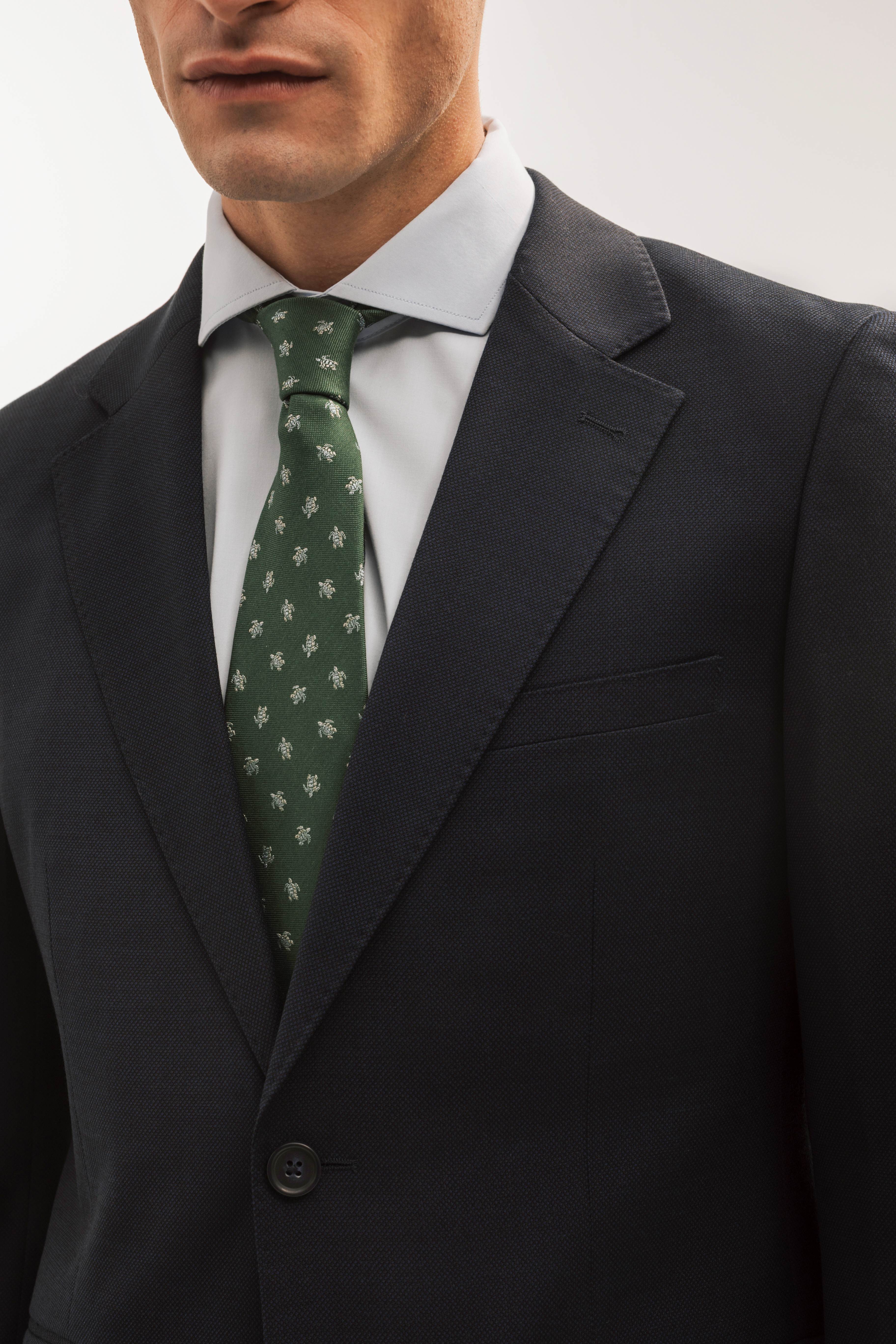 Americana traje lana slim fit falso liso