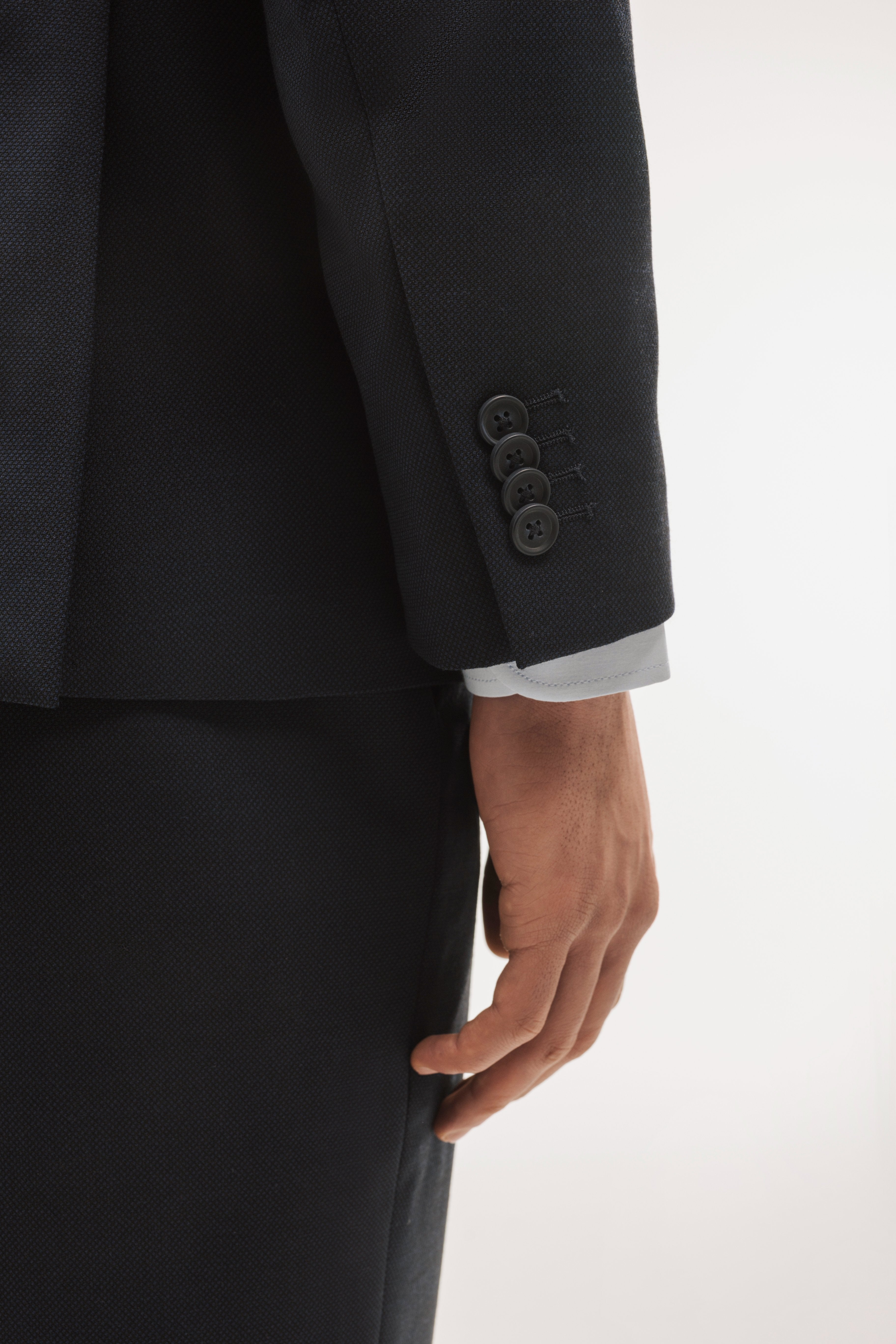 Americana traje lana slim fit falso liso