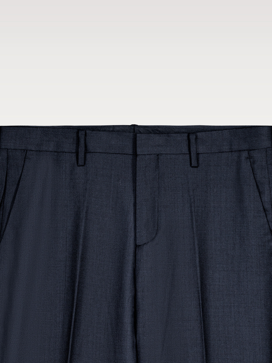 Pantalón traje lana slim fit falso liso