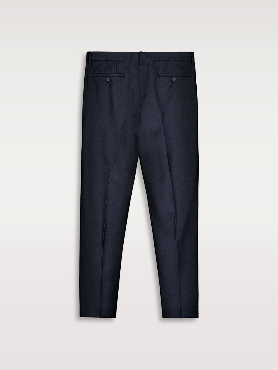 Pantalón traje lana slim fit falso liso