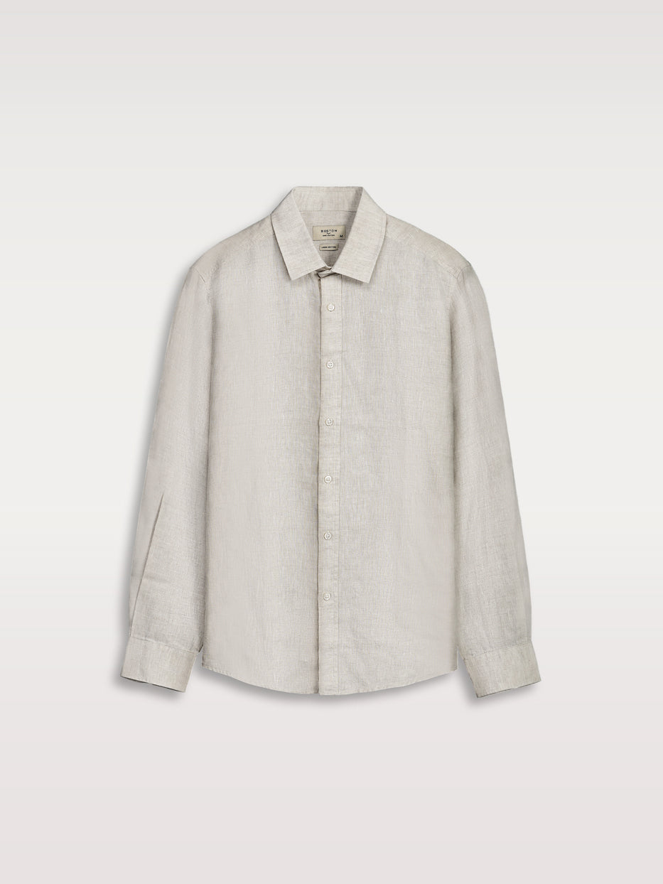 Camisa regular fit 100% lino