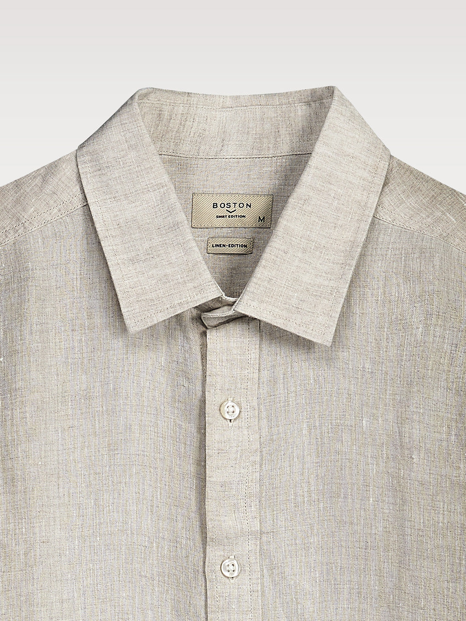 Camisa regular fit 100% lino