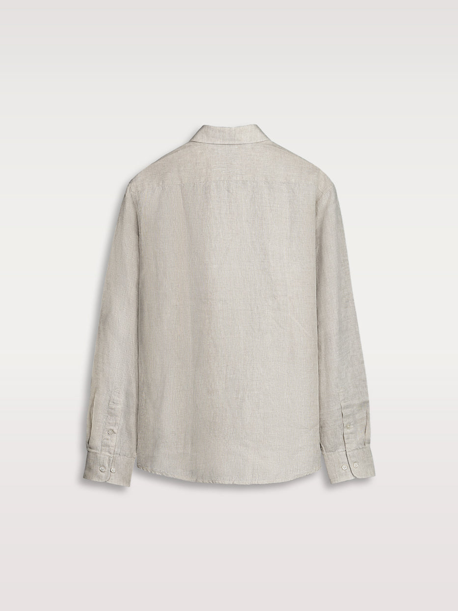 Camisa regular fit 100% lino
