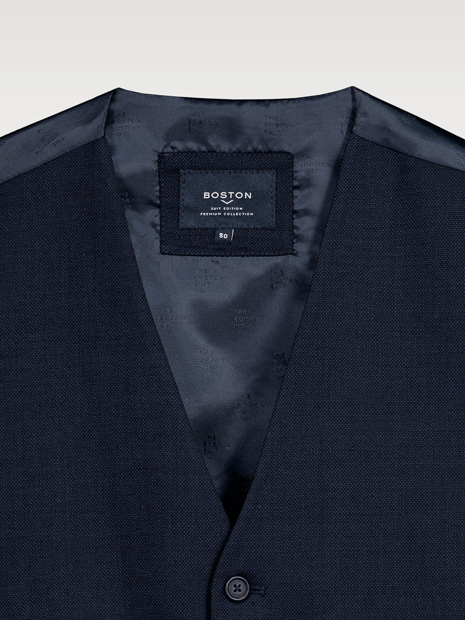 Chaleco traje lana slim fit falso liso