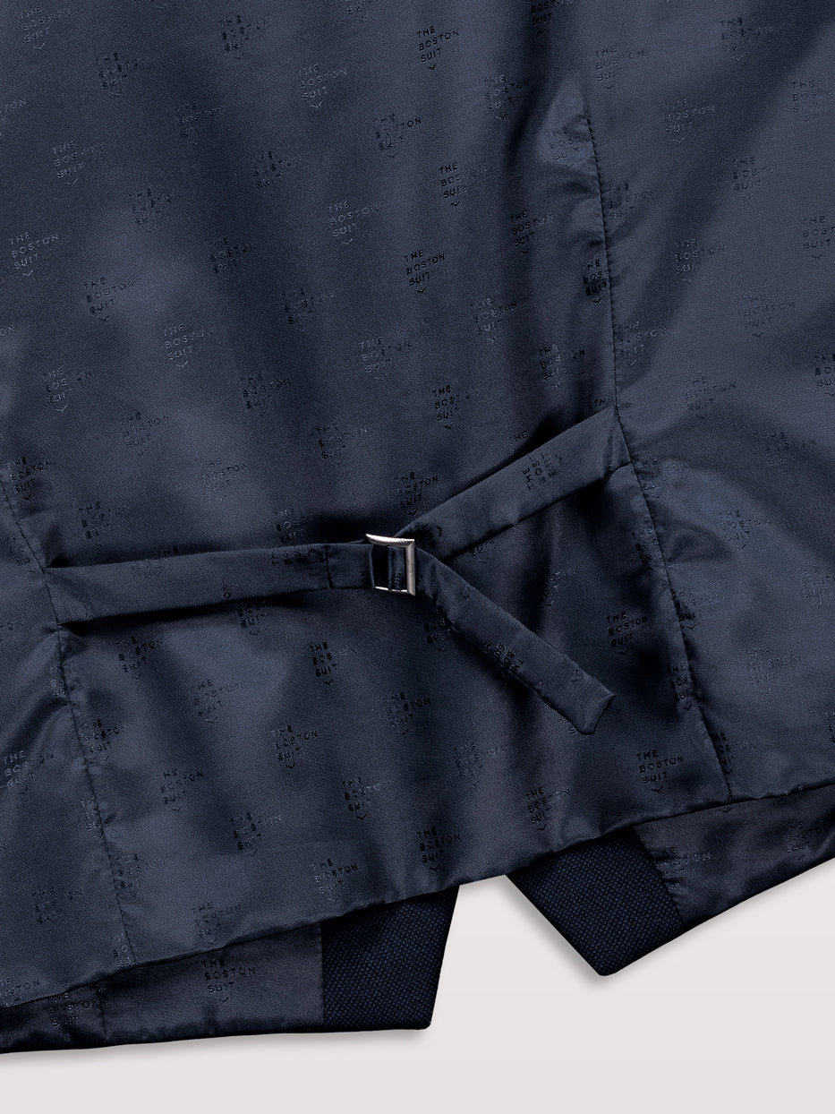 Chaleco traje lana slim fit falso liso