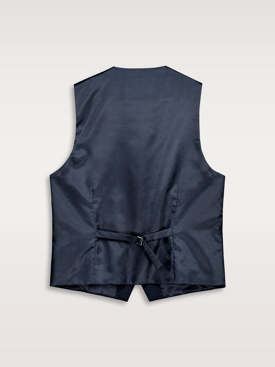 Chaleco traje lana slim fit falso liso