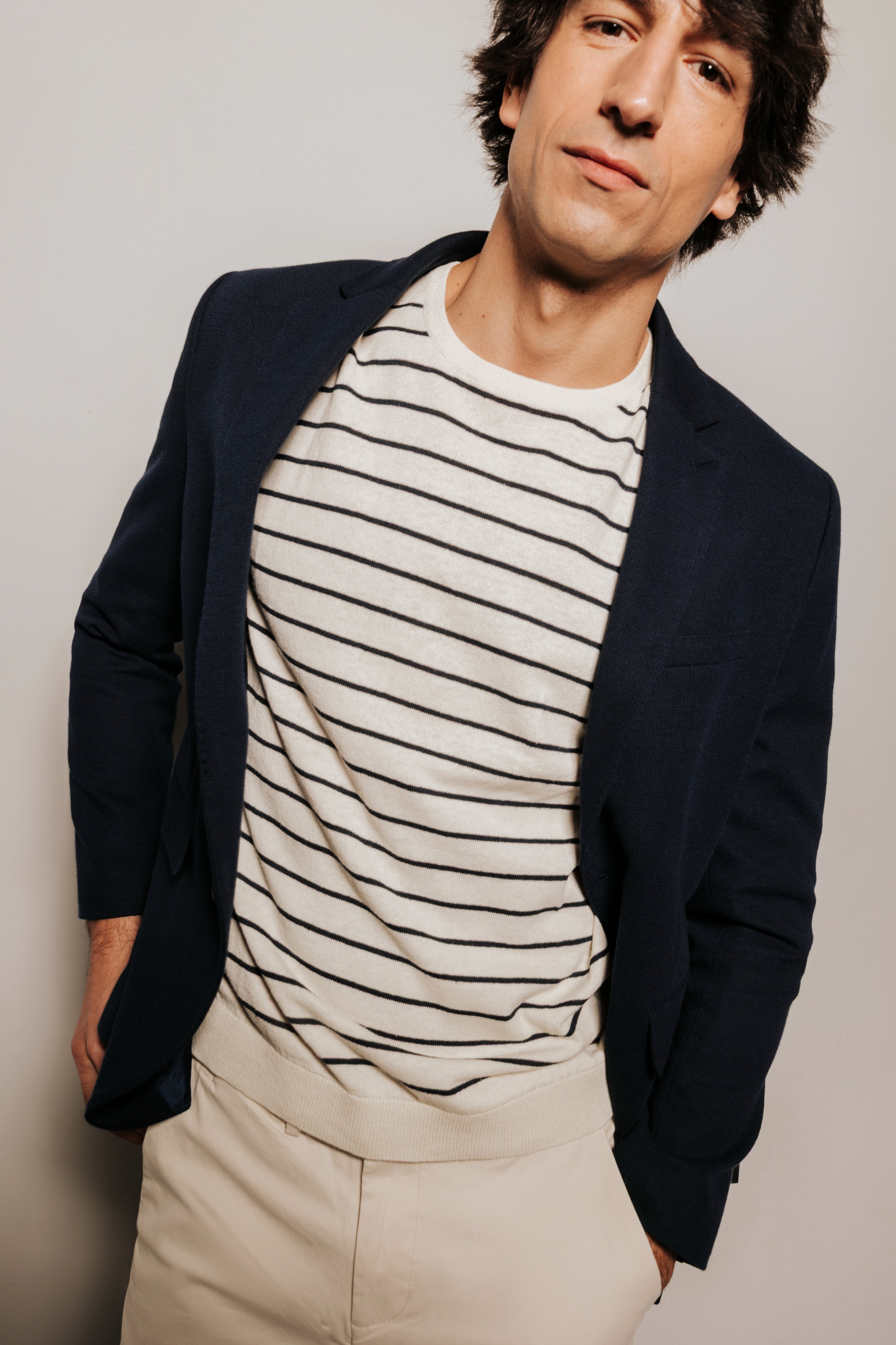 Striped knit t-shirt