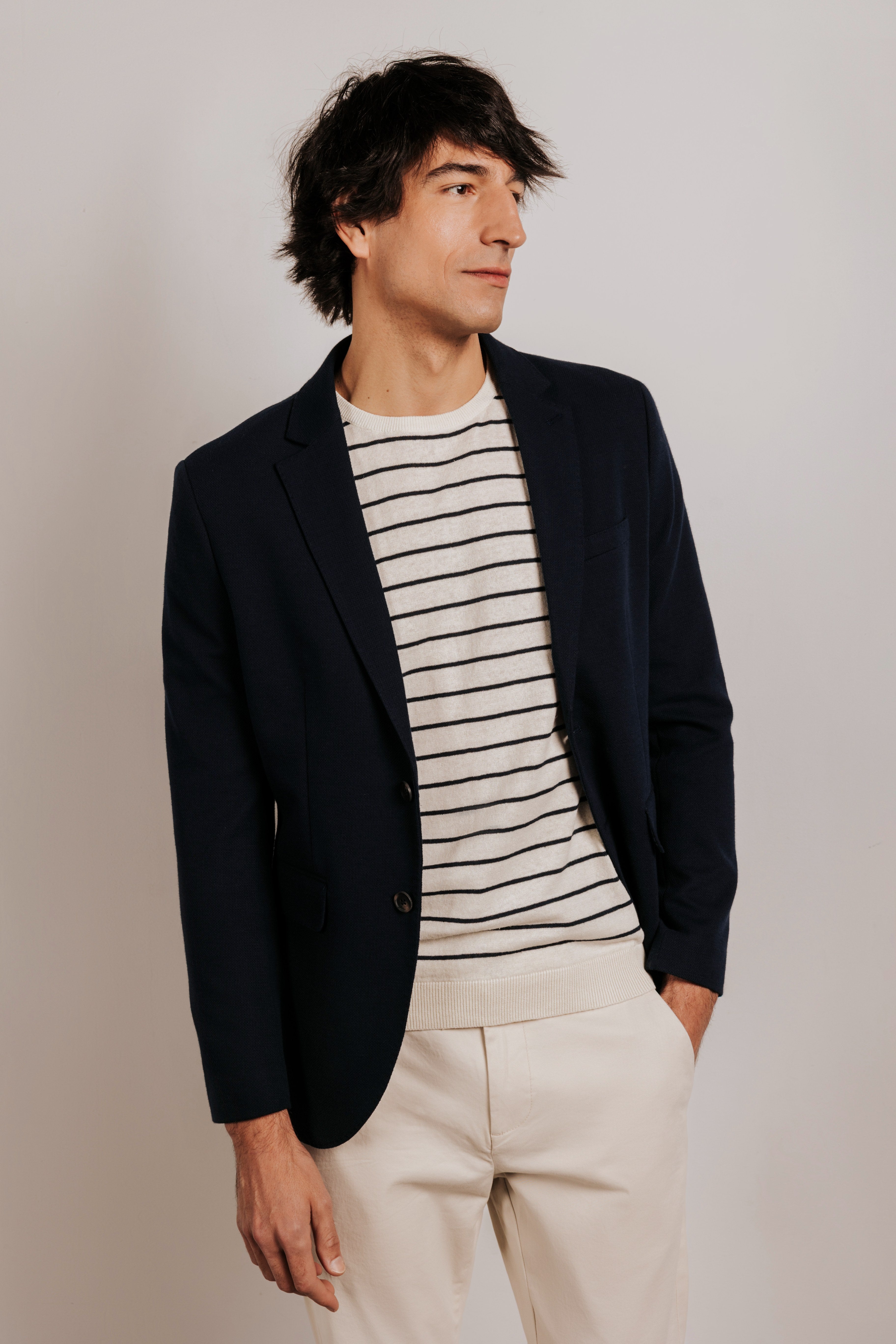 Striped knit t-shirt