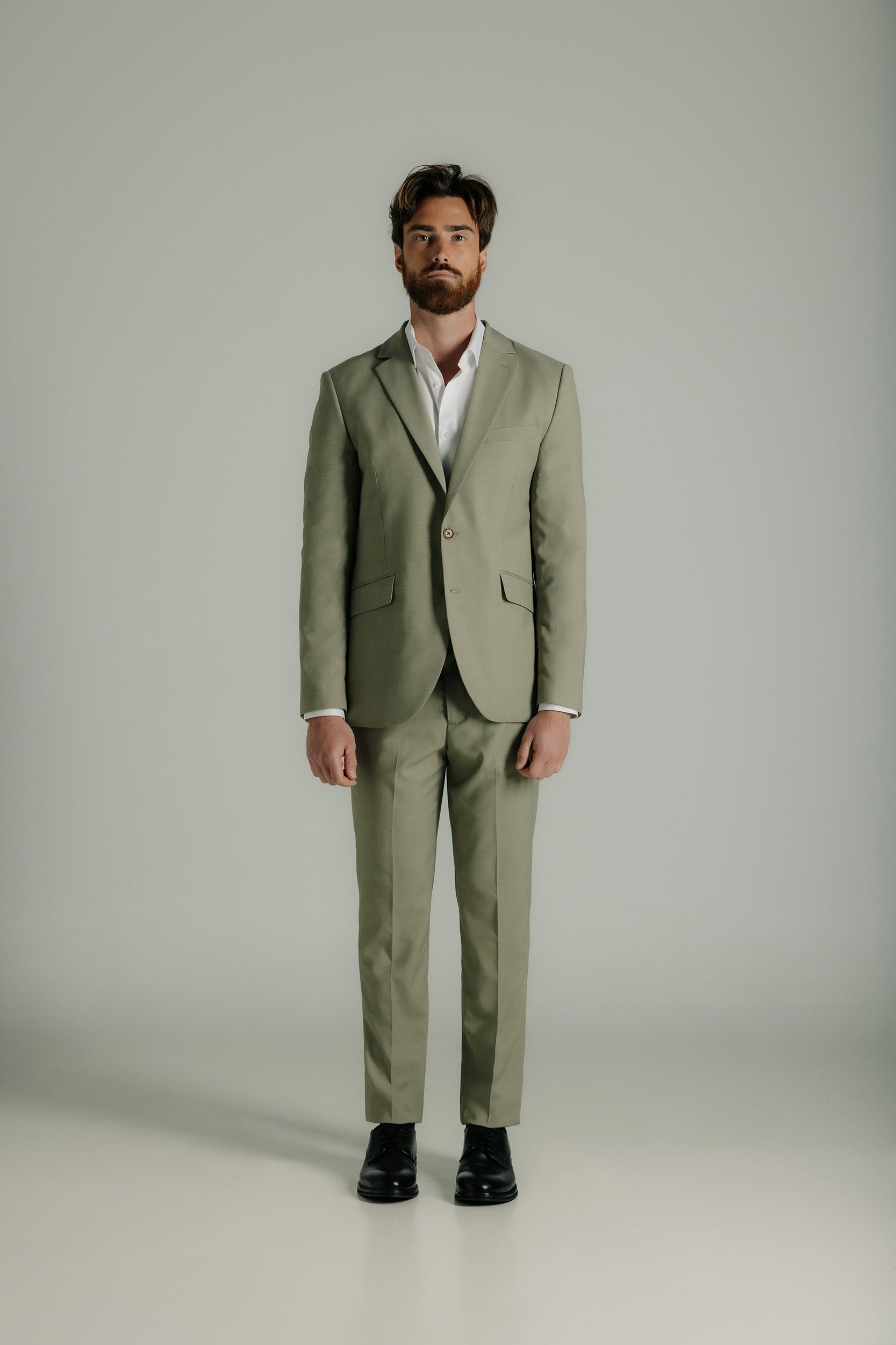 Plain-fronted slim-fit suit trousers