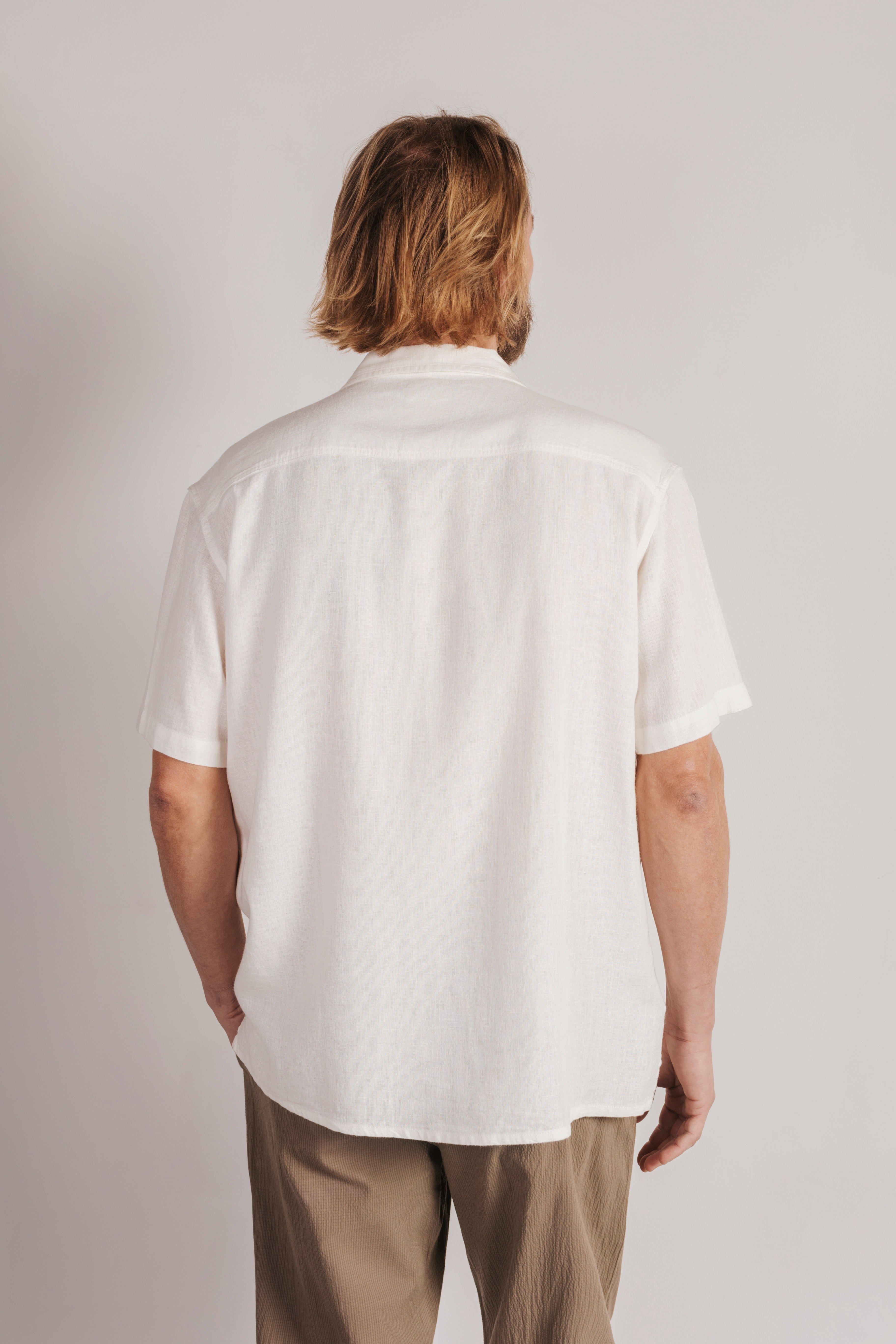 Camisa lino manga corta