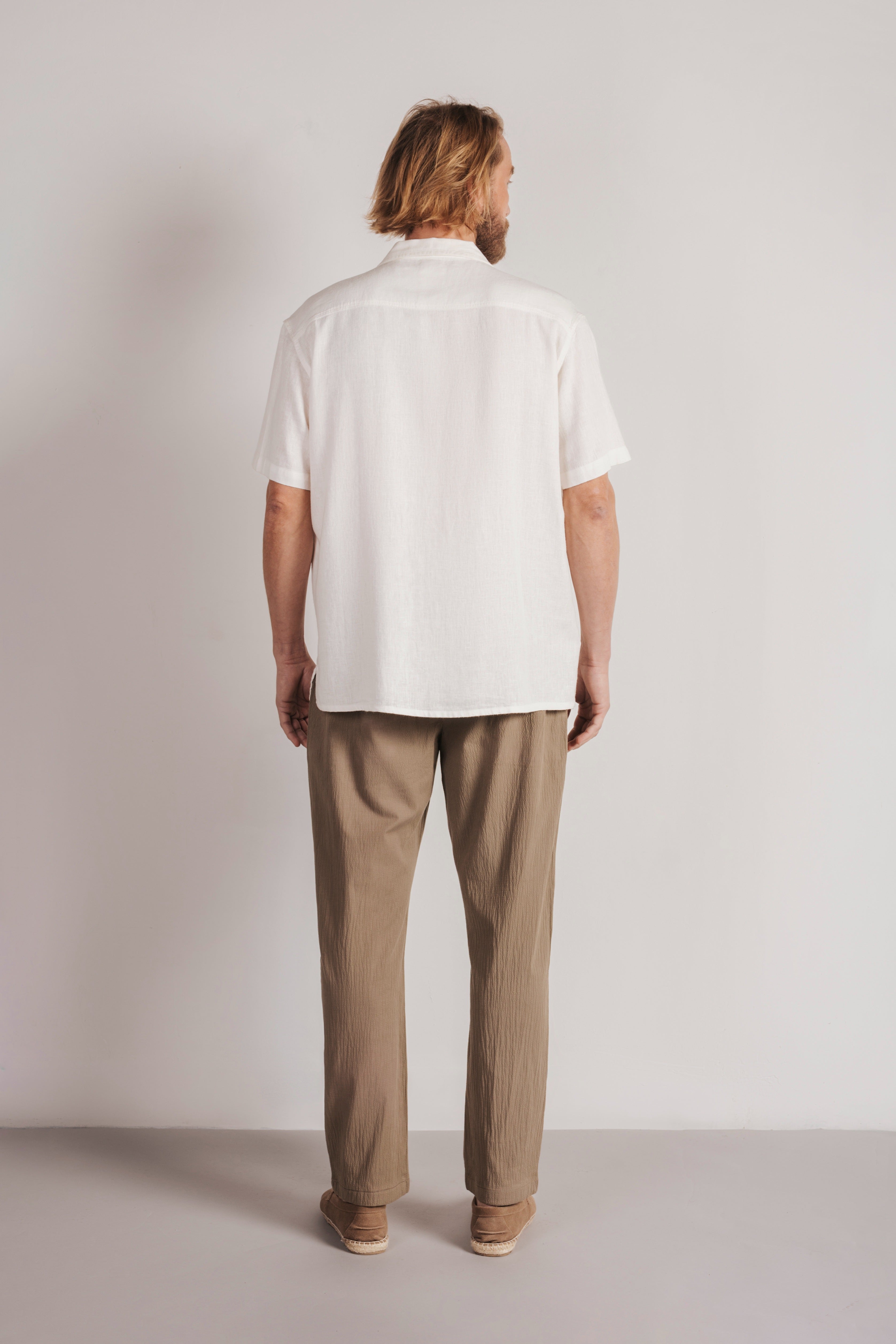 Camisa lino manga corta