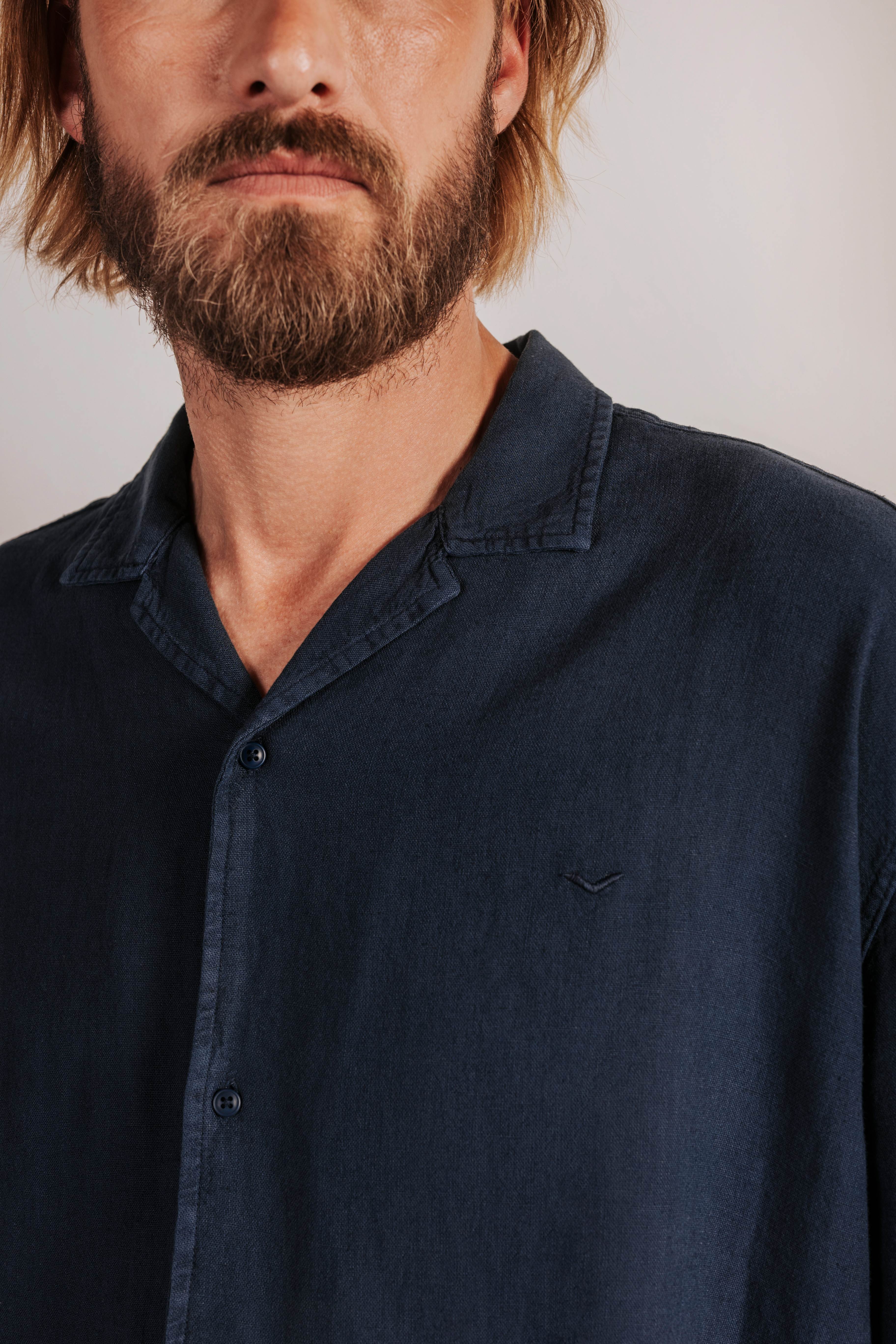 Camisa lino manga corta