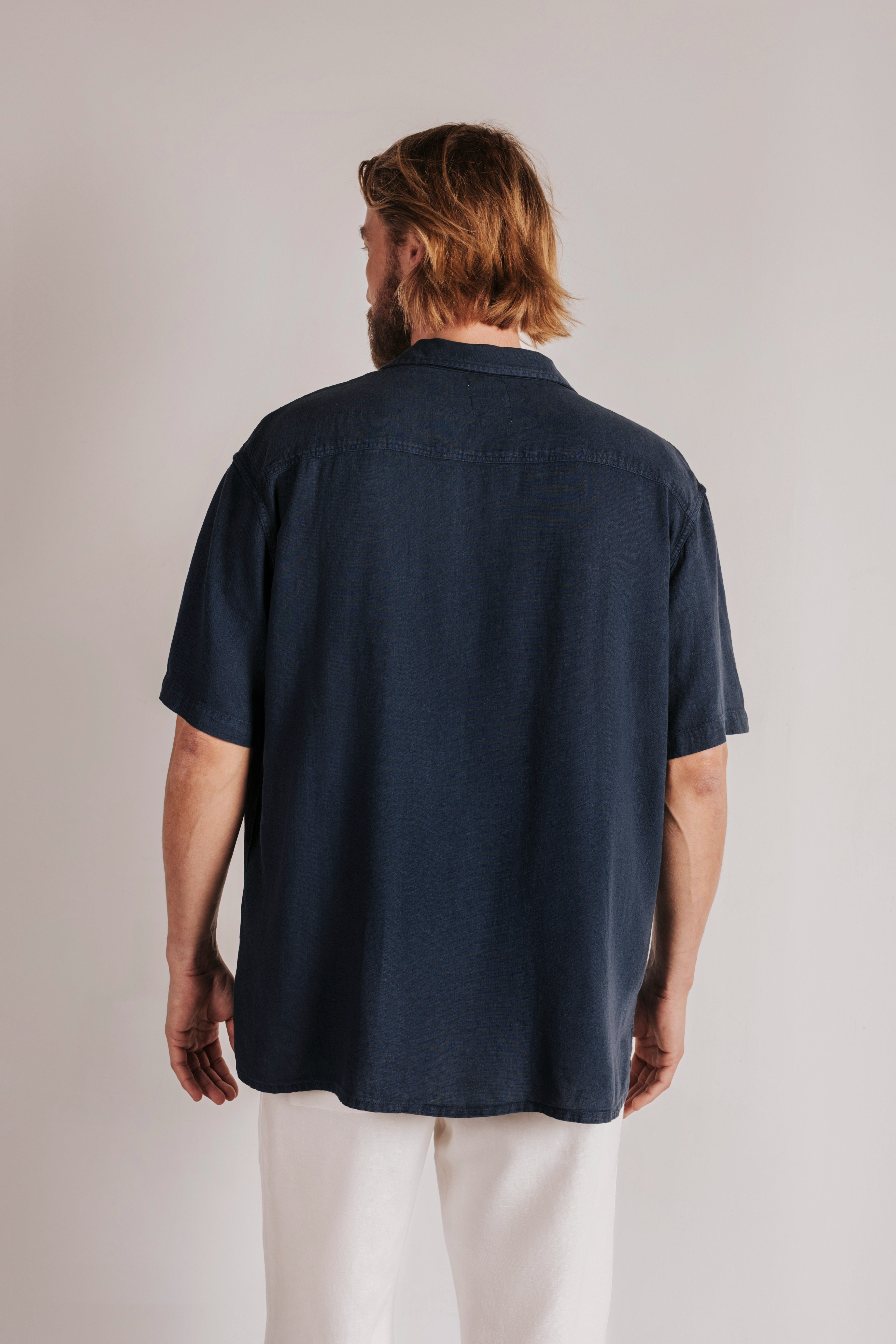 Camisa lino manga corta