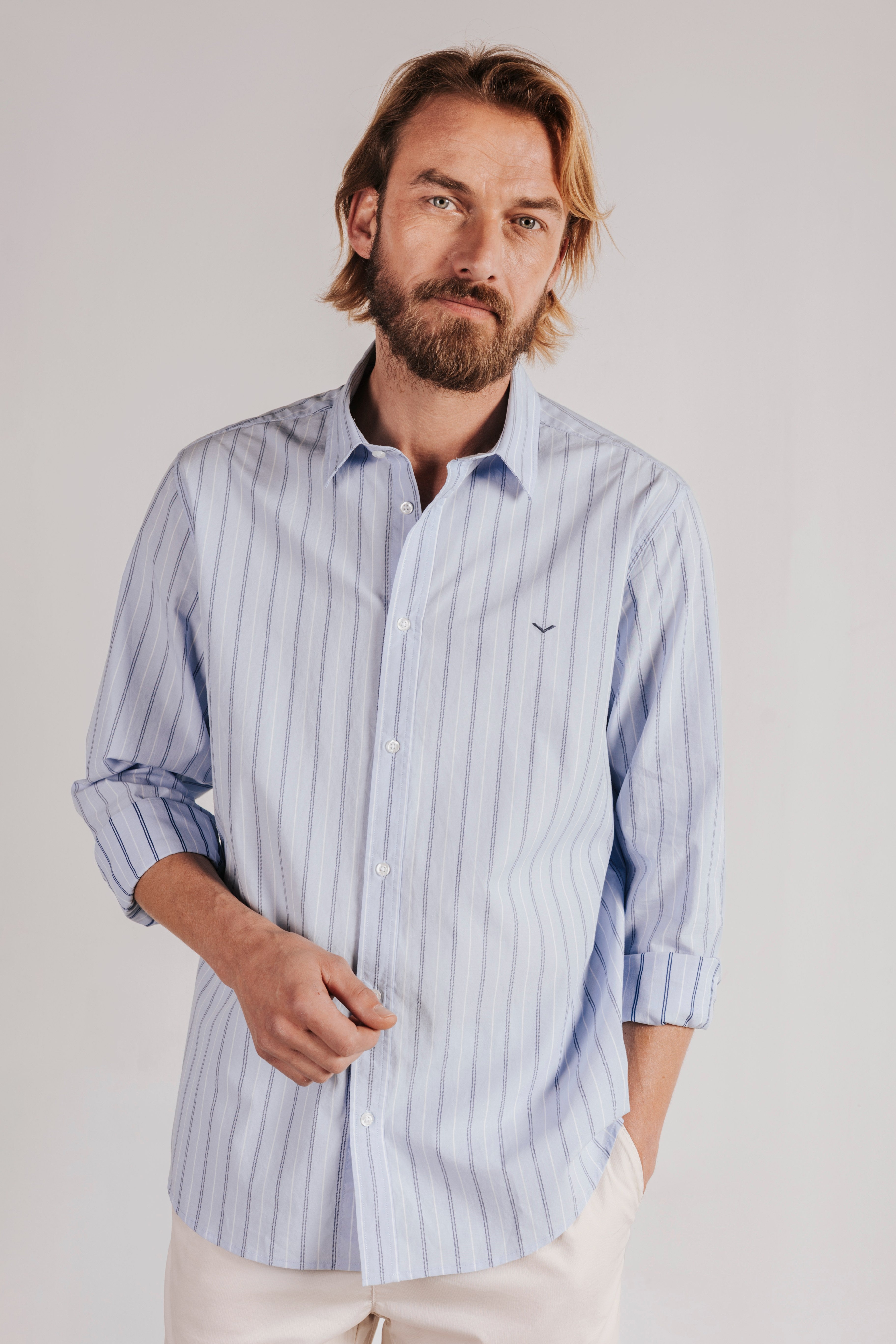 Poplin striped shirt