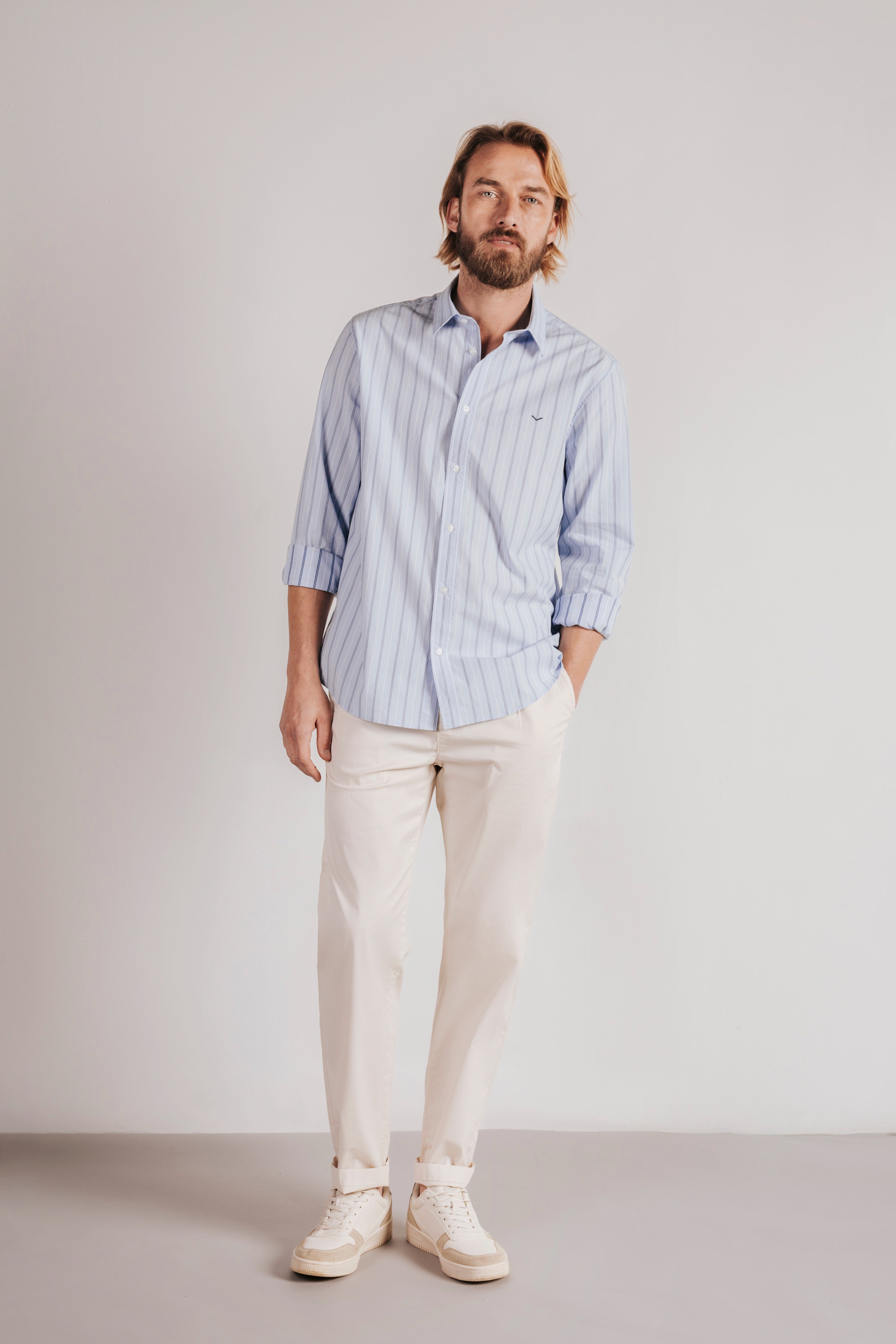 Poplin striped shirt