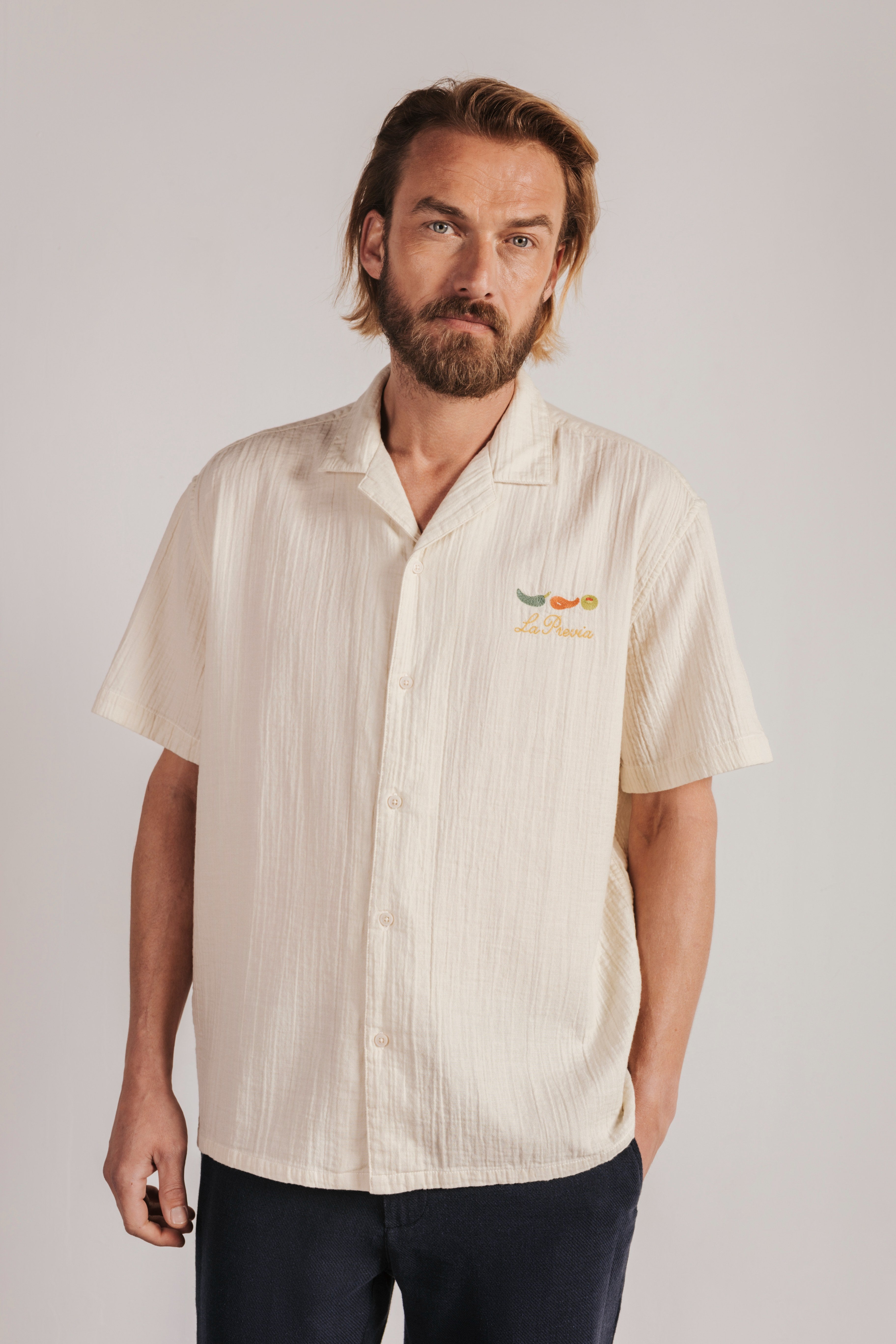 Camisa manga corta bordado