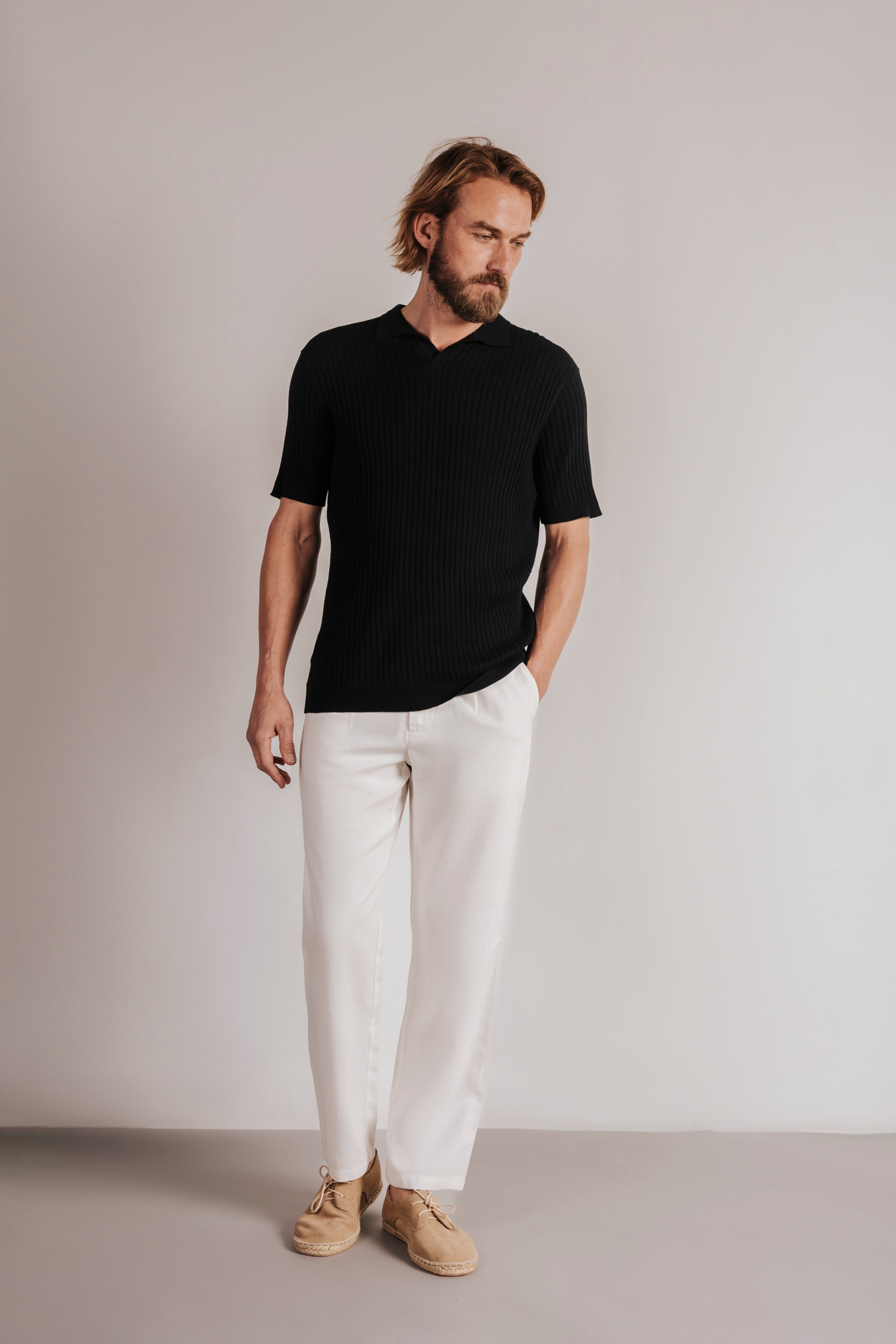 Pantalón lino recto