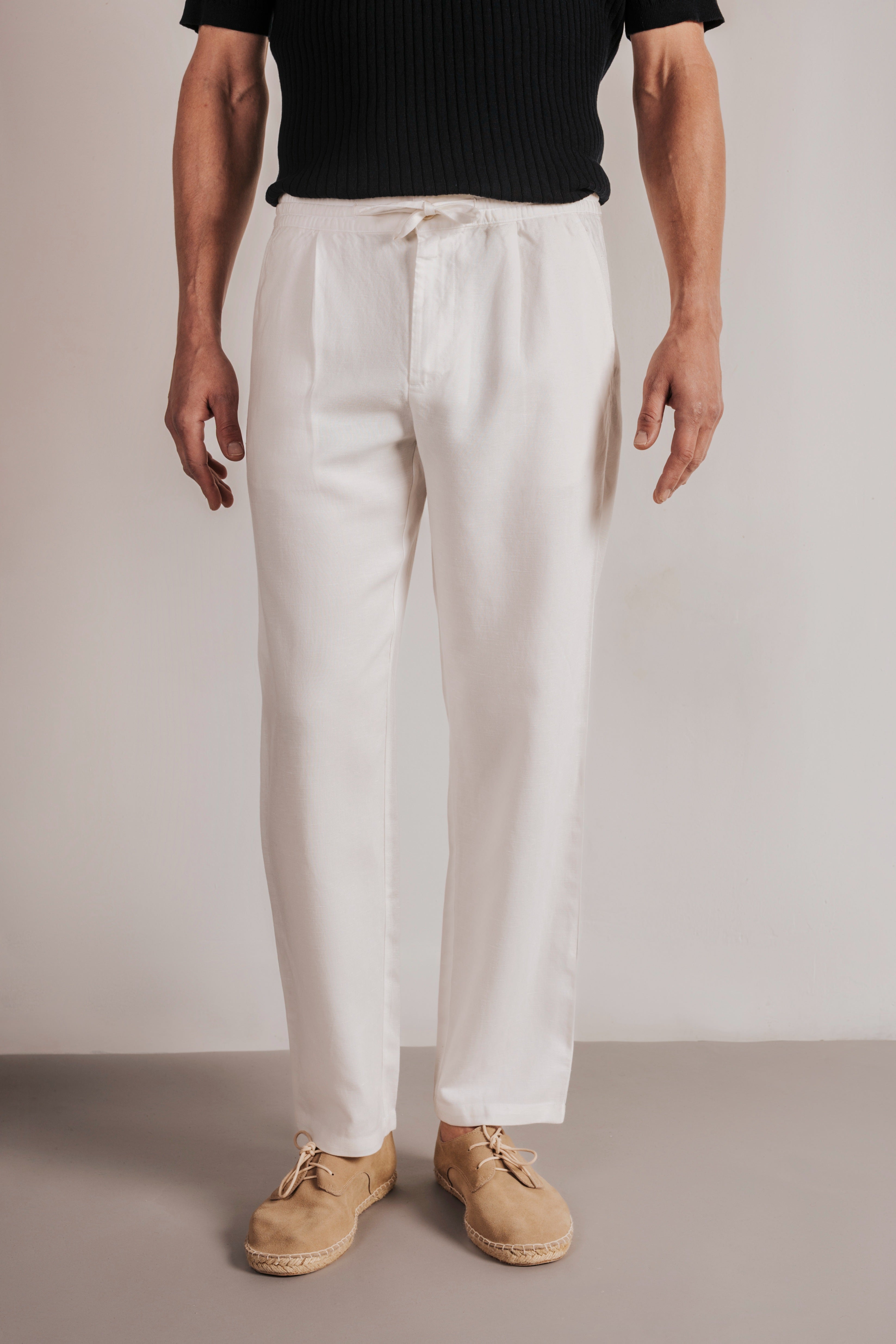 Pantalón lino recto
