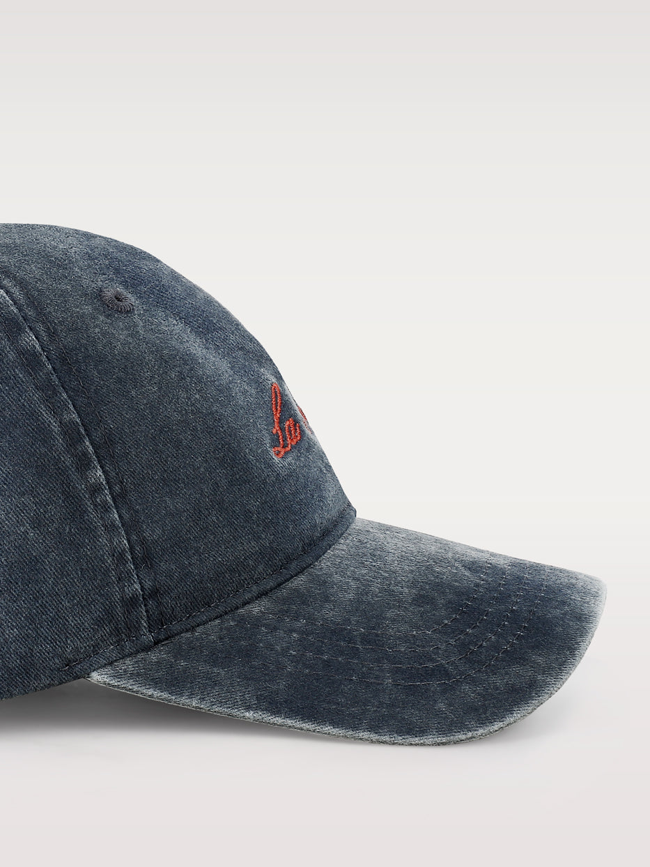 Washed cap with embroidery