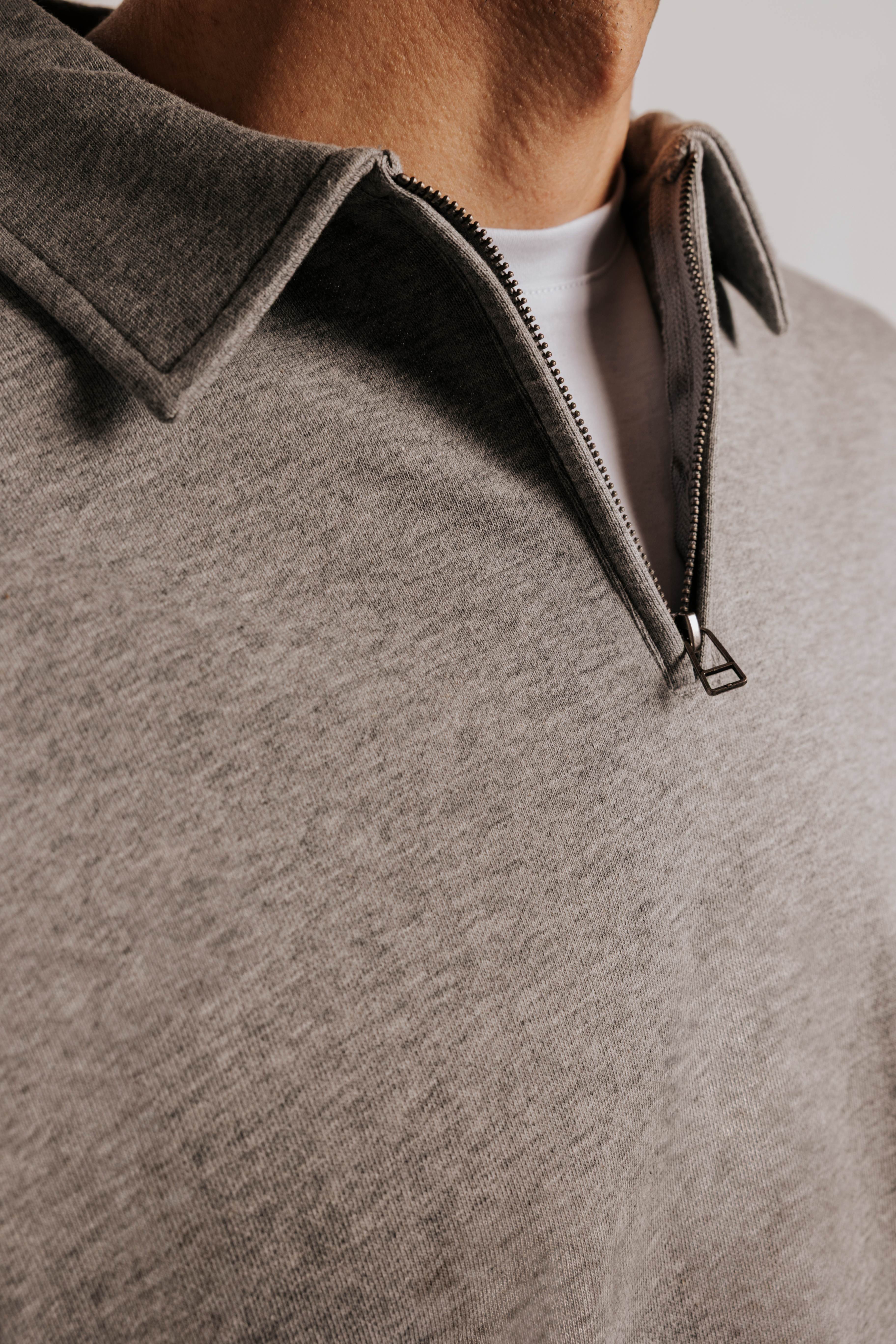 Sudadera cuello polo cremallera