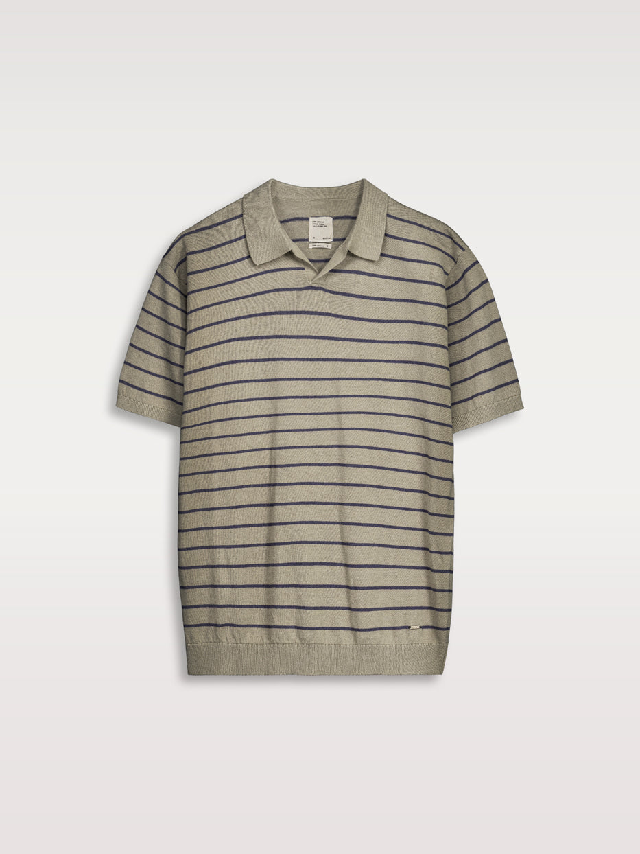 Striped knitted resort polo shirt