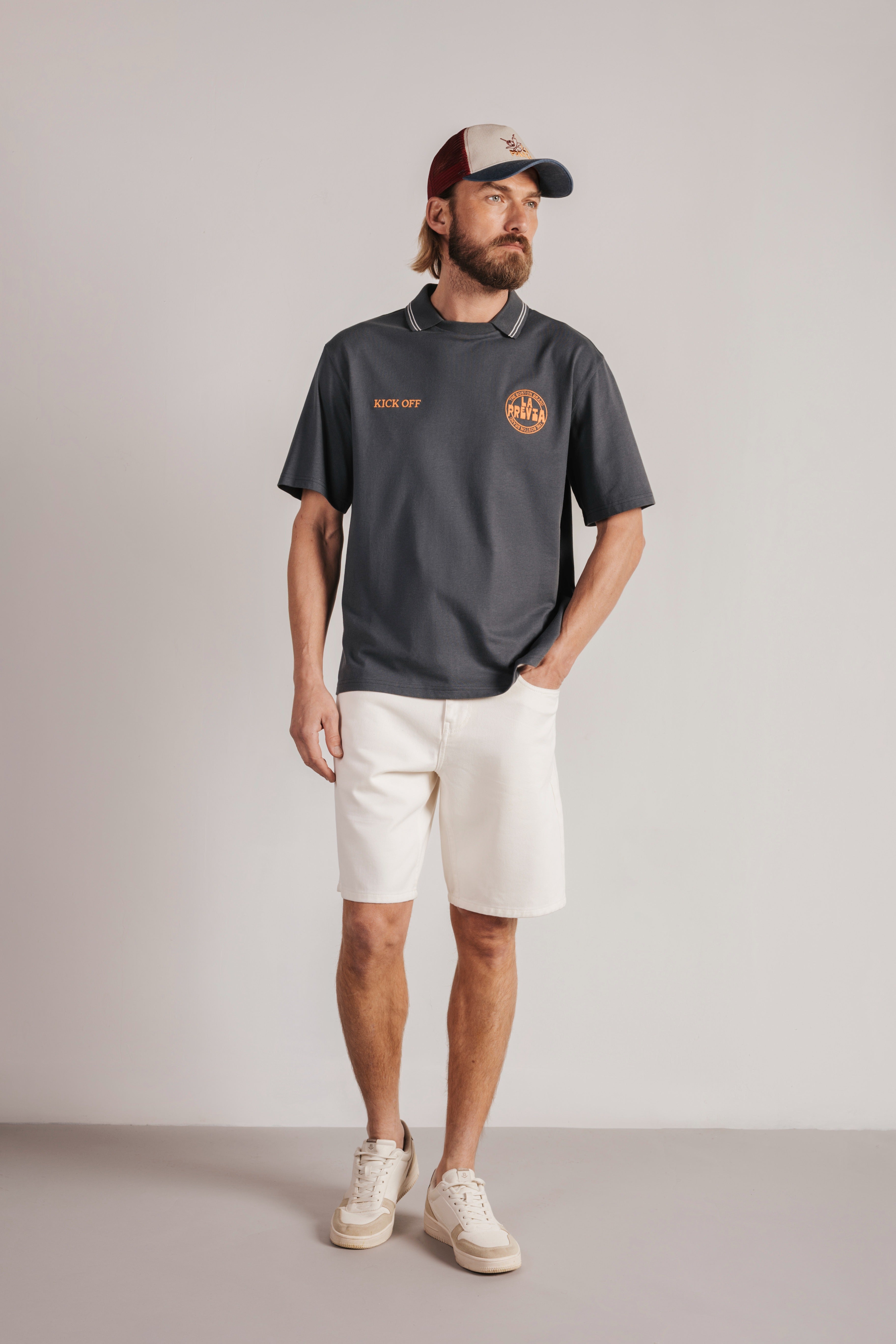 Polo retro bordado fútbol