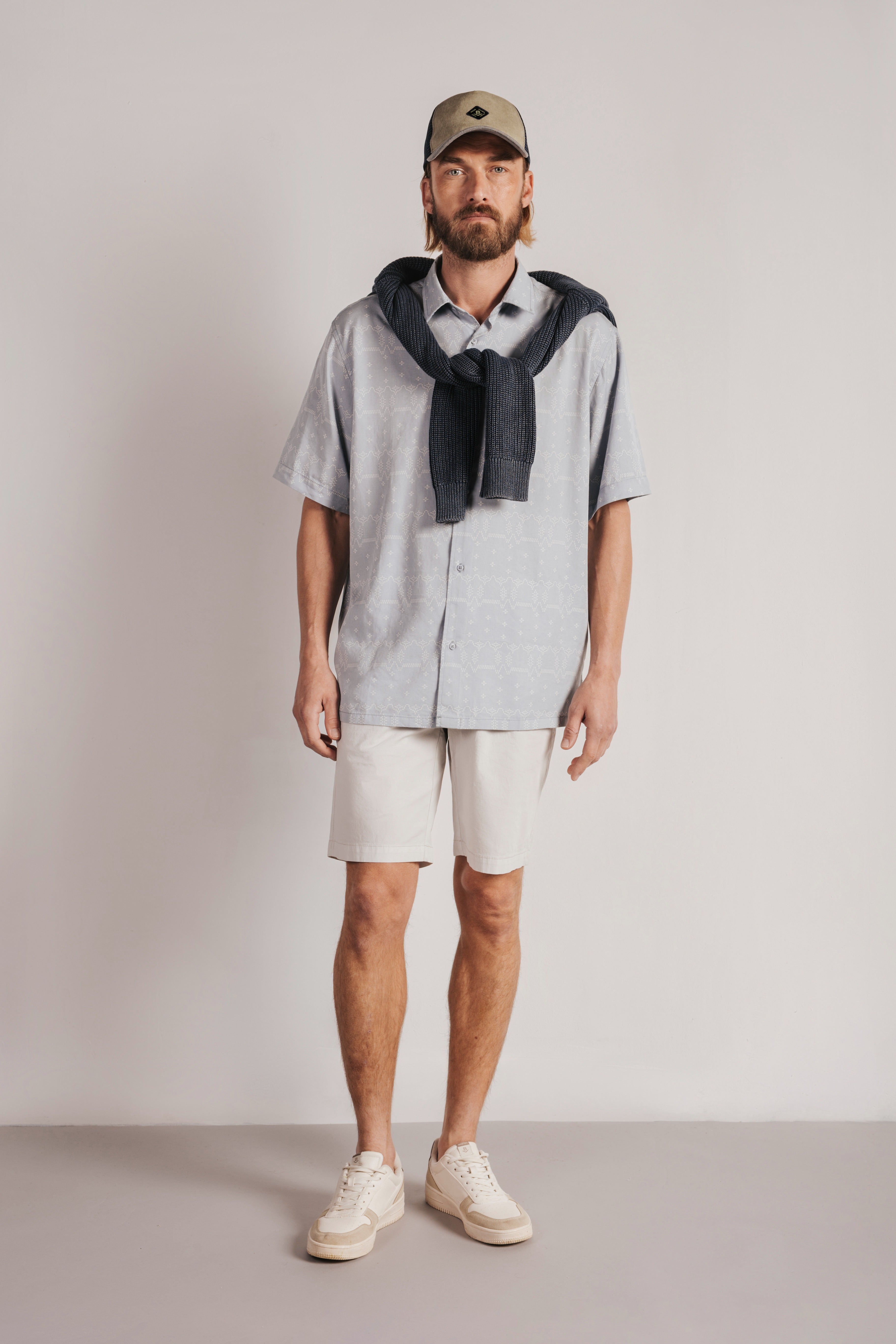 Camisa manga corta estampada tencel