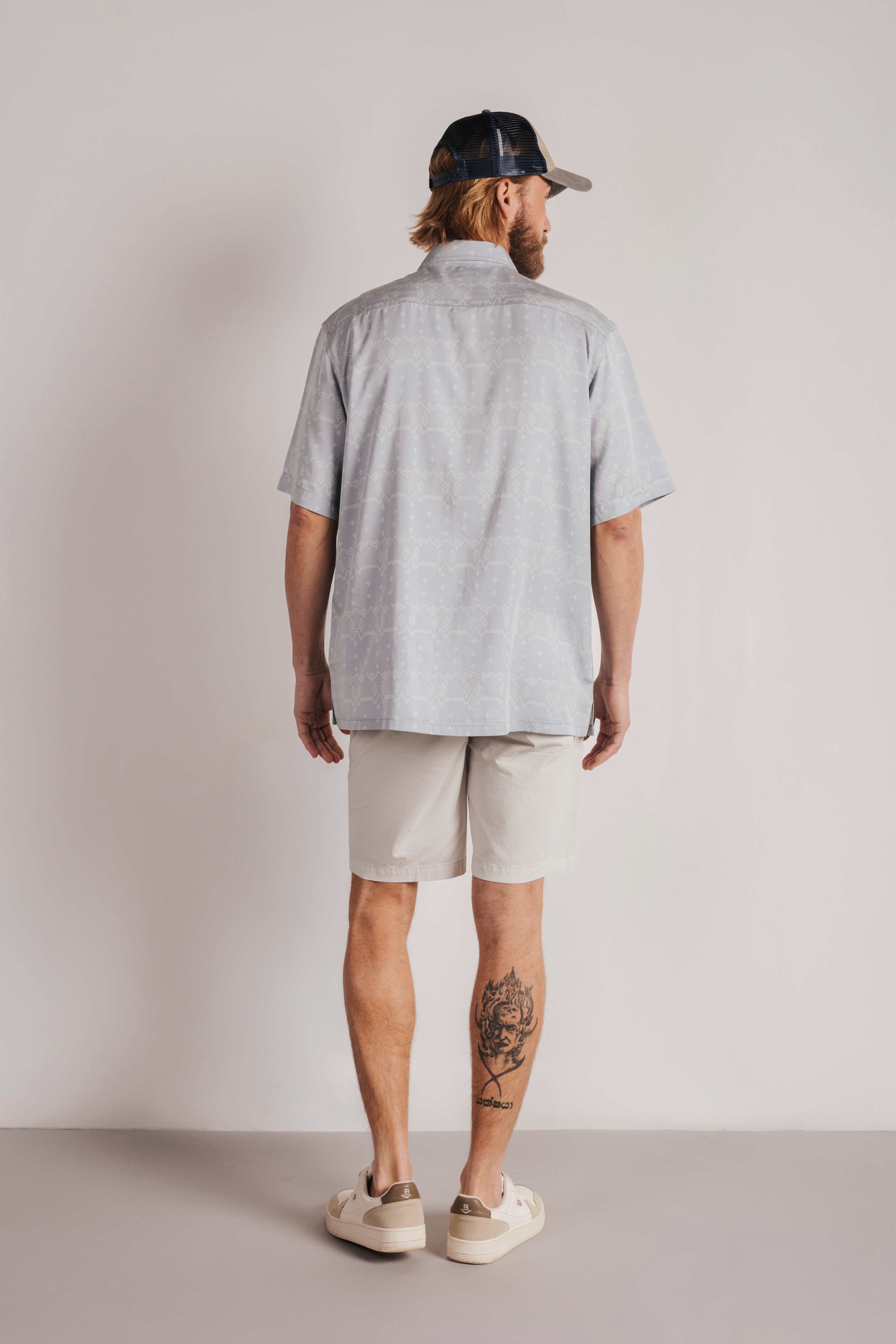 Camisa manga corta estampada tencel