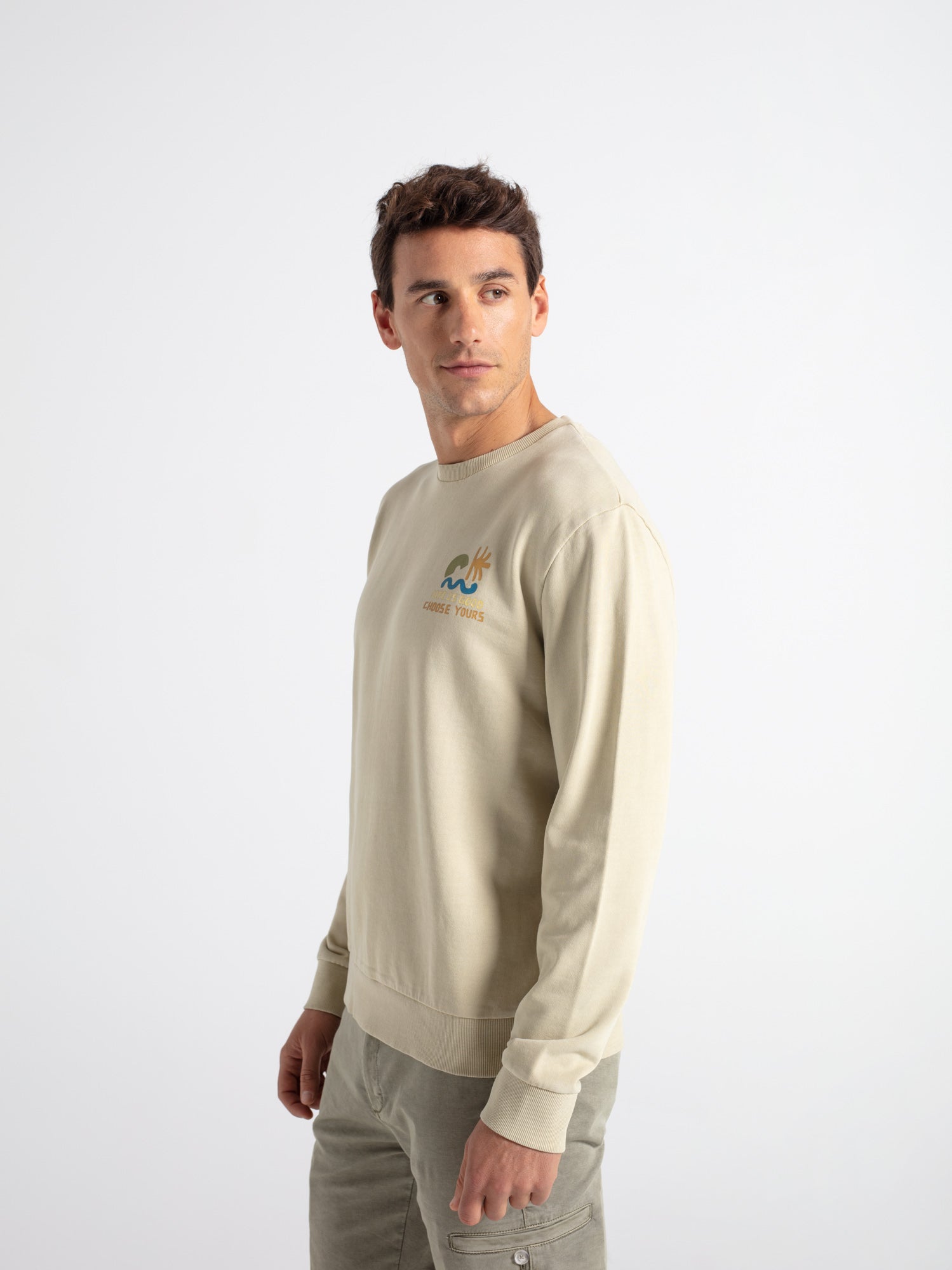 Cotton sweatshirt with the slogan "Life is good"