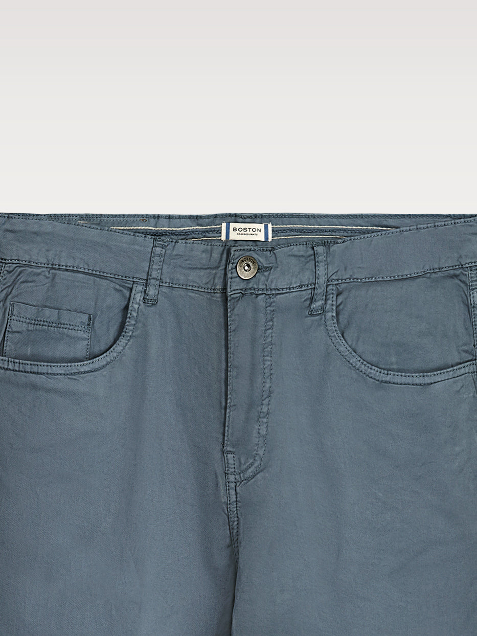 Cropped fine-knit trousers