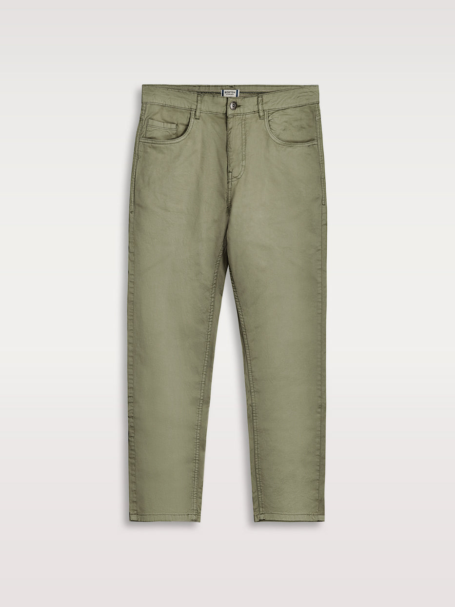 Cropped fine-knit trousers