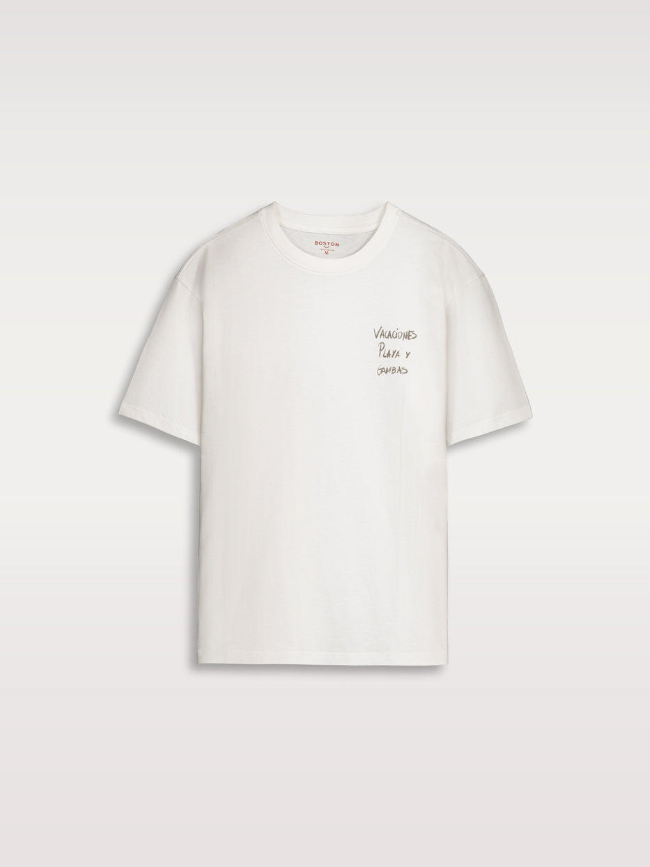 T-shirt with shrimp plate