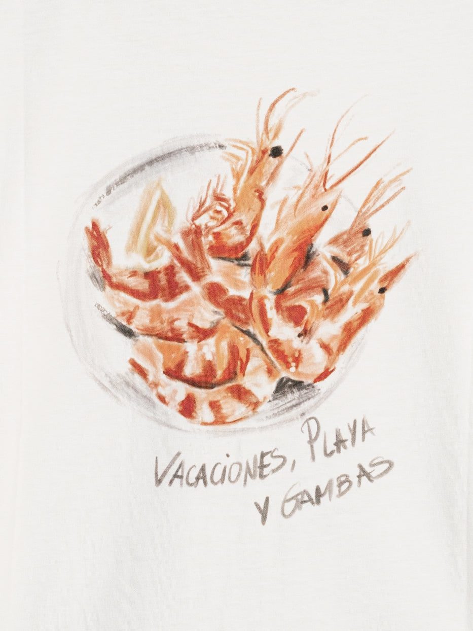 T-shirt with shrimp plate