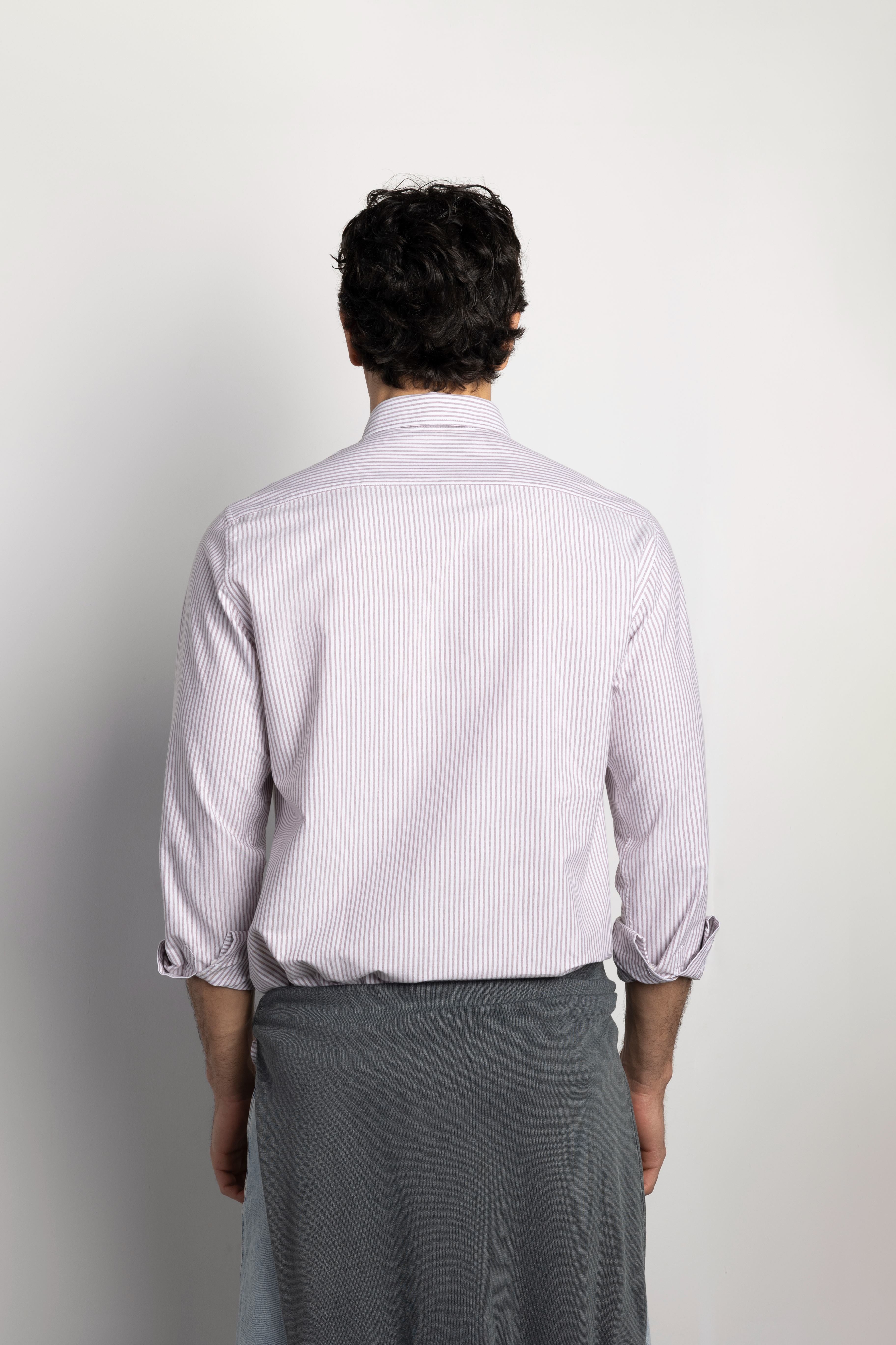 Camisa regular oxford rayas